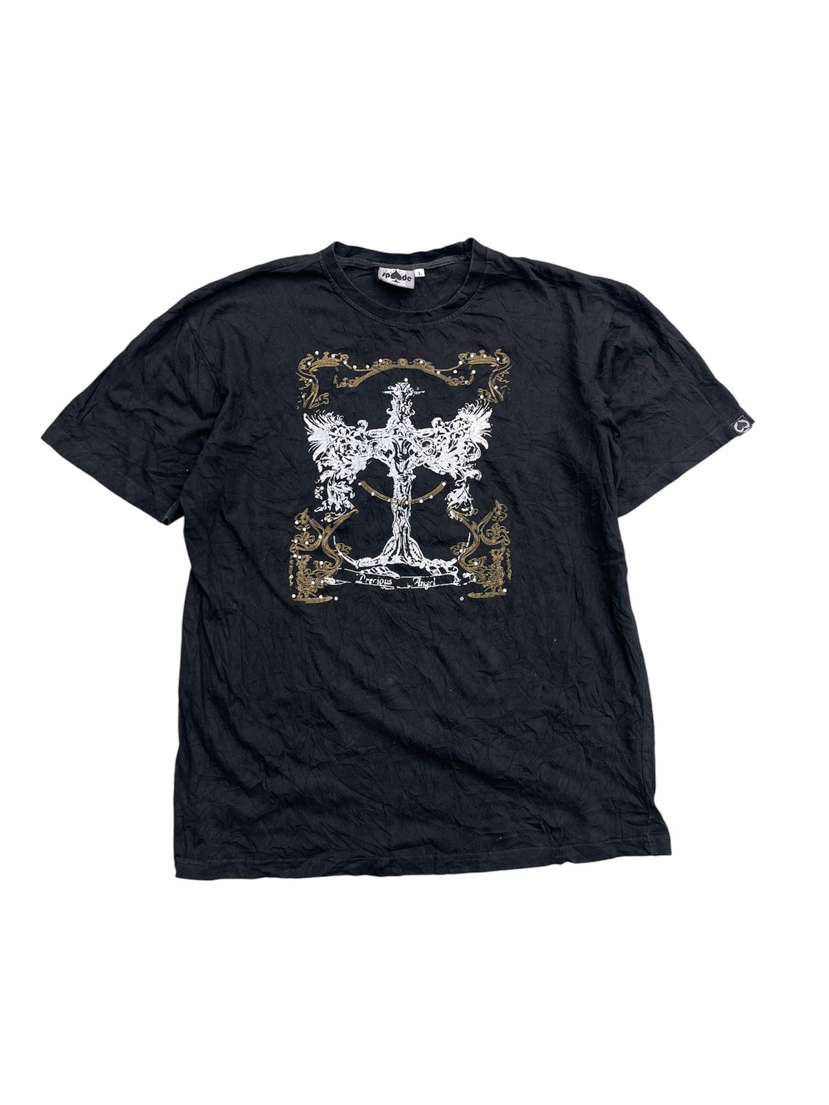 Japanese Brand Vtg Spade "Precious Angel" Y2K Gothic Cross Wings Size US S / EU 44-46 / 1 - 1 Thumbnail