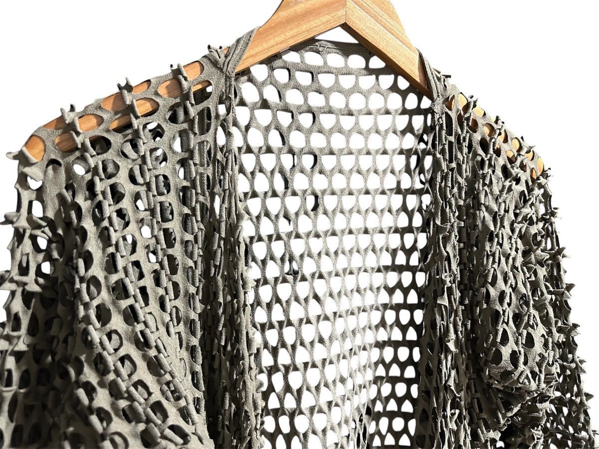 Japanese Brand 🔥Y2K Japanese Asymmetric Laser Cut Mesh Suede Cardigan Size US M / EU 48-50 / 2 - 3 Thumbnail