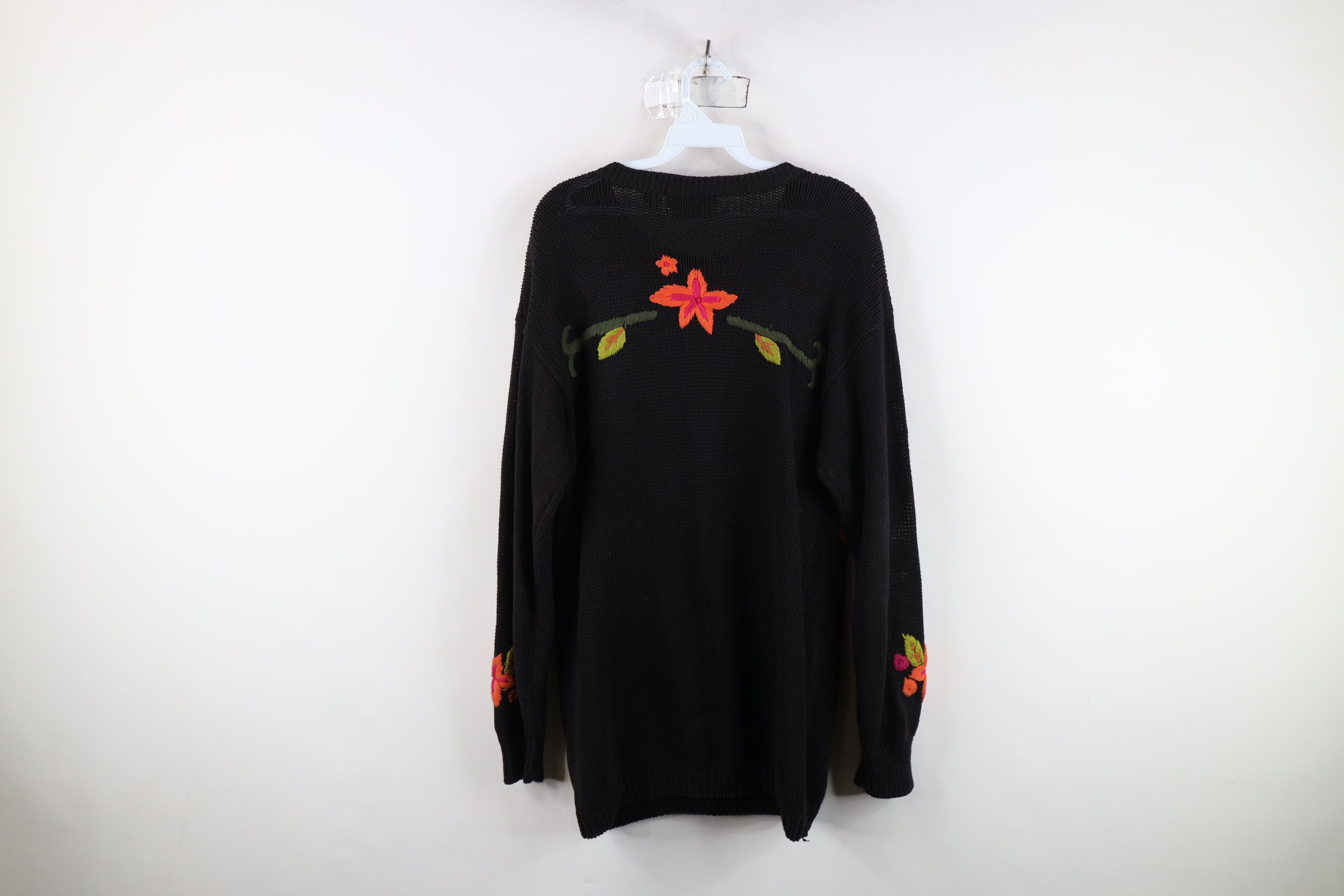 Vintage Vintage 90s Streetwear Flower Knit Sweater Oversized Size M / US 6-8 / IT 42-44 - 10 Thumbnail