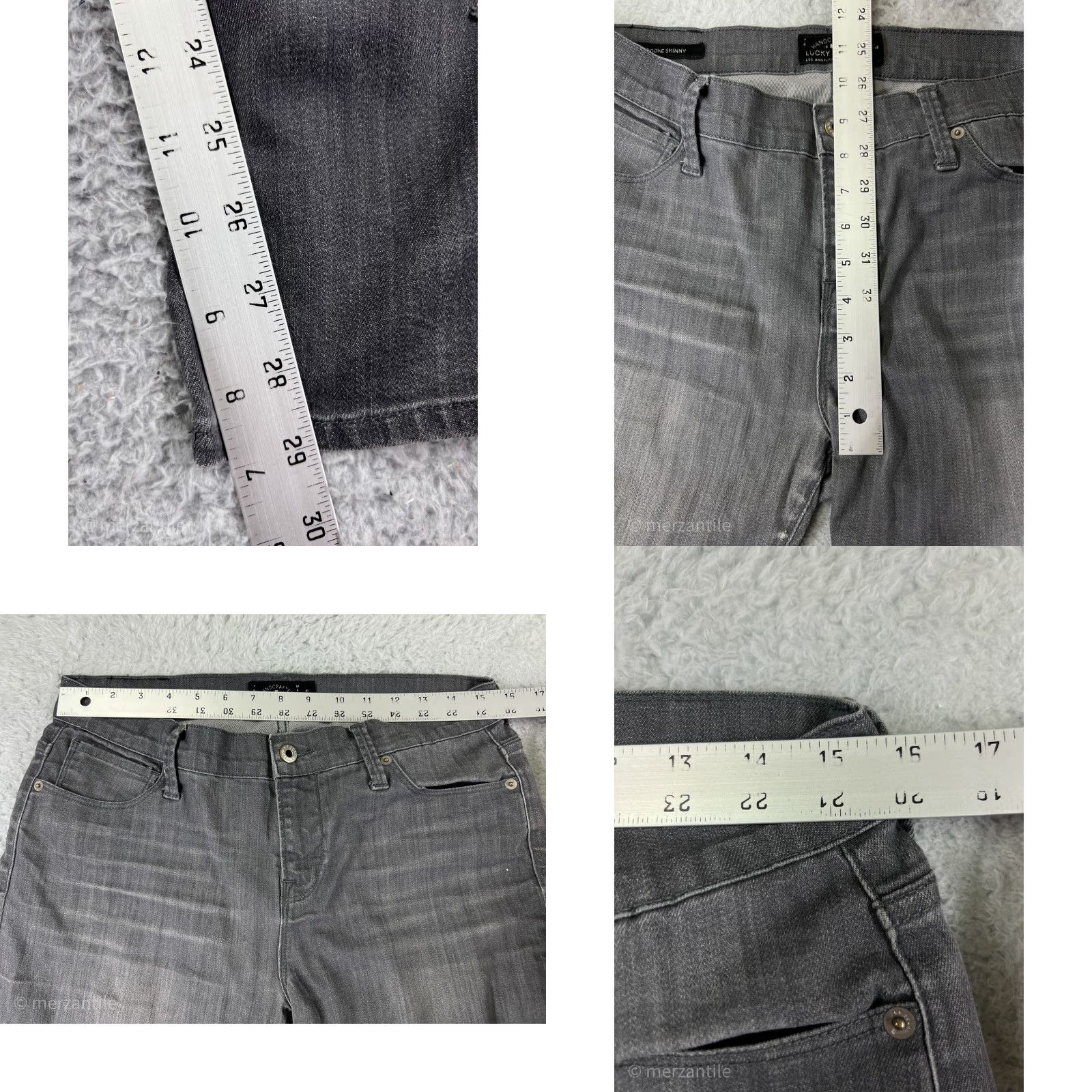 Lucky Brand Lucky Brand Jeans Womens 8 Gray Denim 5-Pocket Regular Slim Skinny Mid Rise Cotton Blend Size 30" / US 8 / IT 44 - 9 Thumbnail
