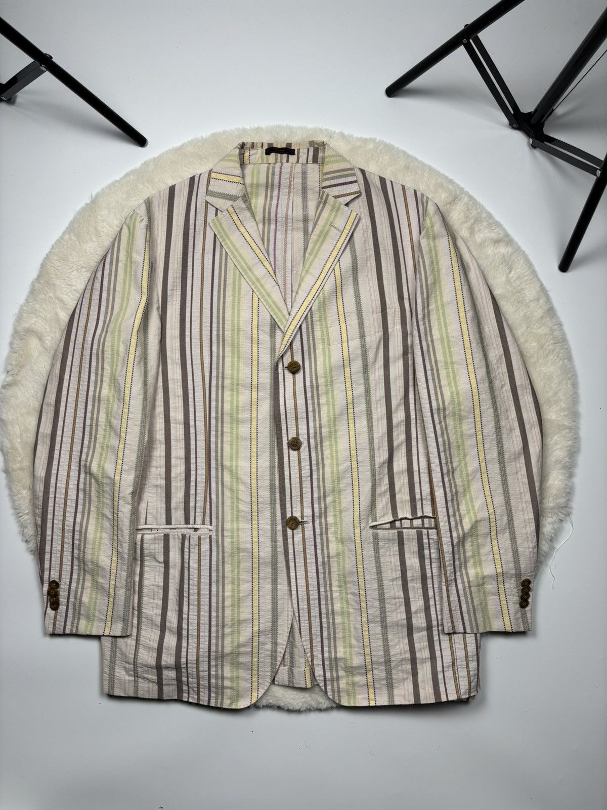 Etro Milano Tailored Striped Jacket Blazer Vintage 90's