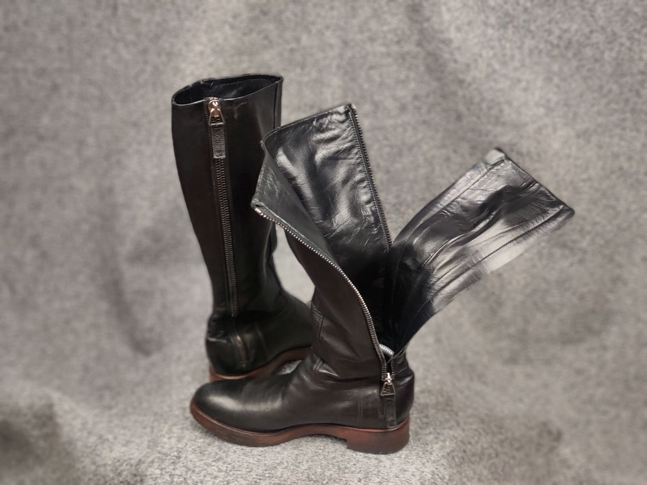 RoccoP Rocco P. Hand Made Torre Saw Patrisio Leather Zip Boots Size US 6 / IT 36 - 14 Thumbnail