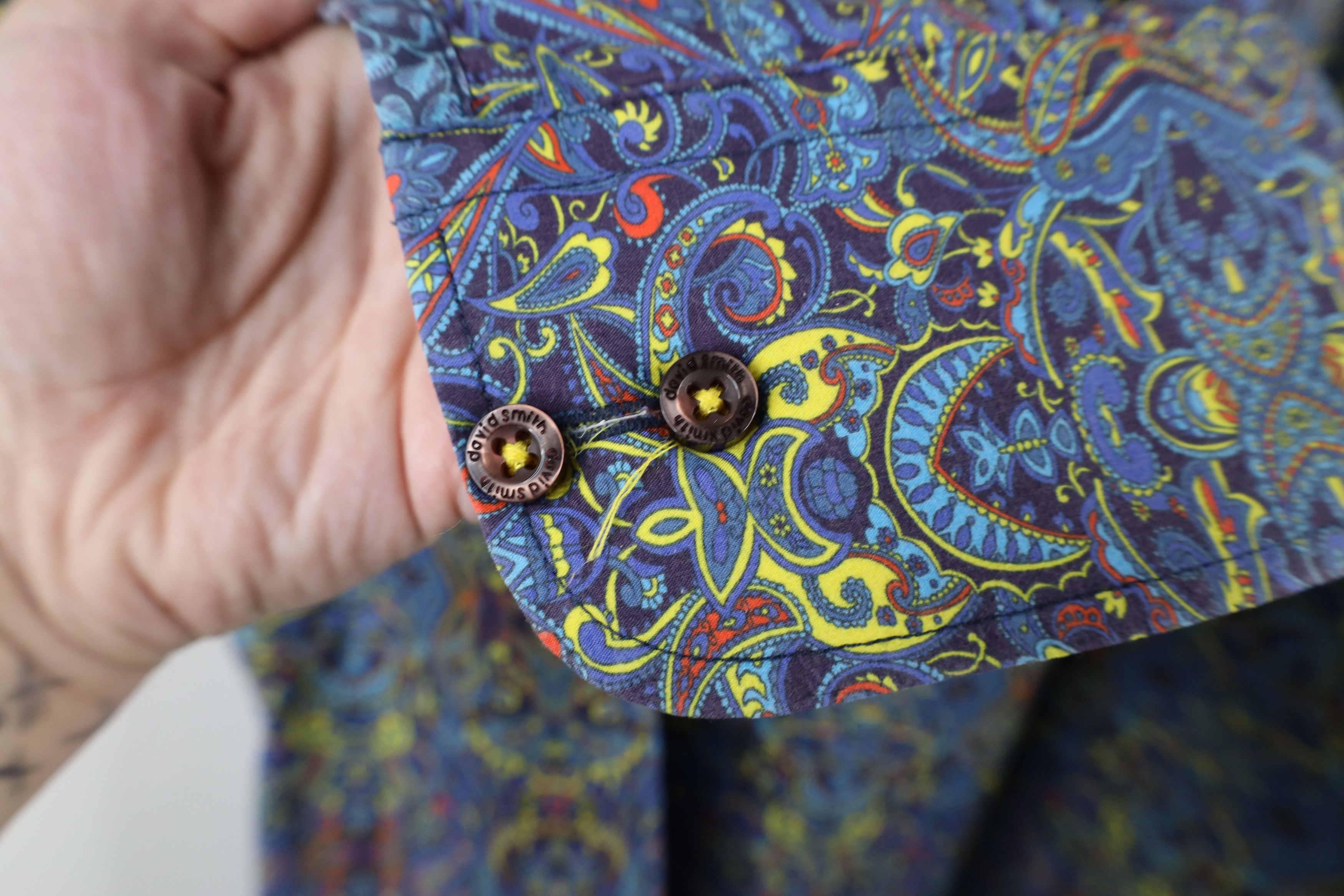 Vintage David Smith Australia Geometric Flip Cuff Button Shirt Size US XXL / EU 58 / 5 - 10 Thumbnail