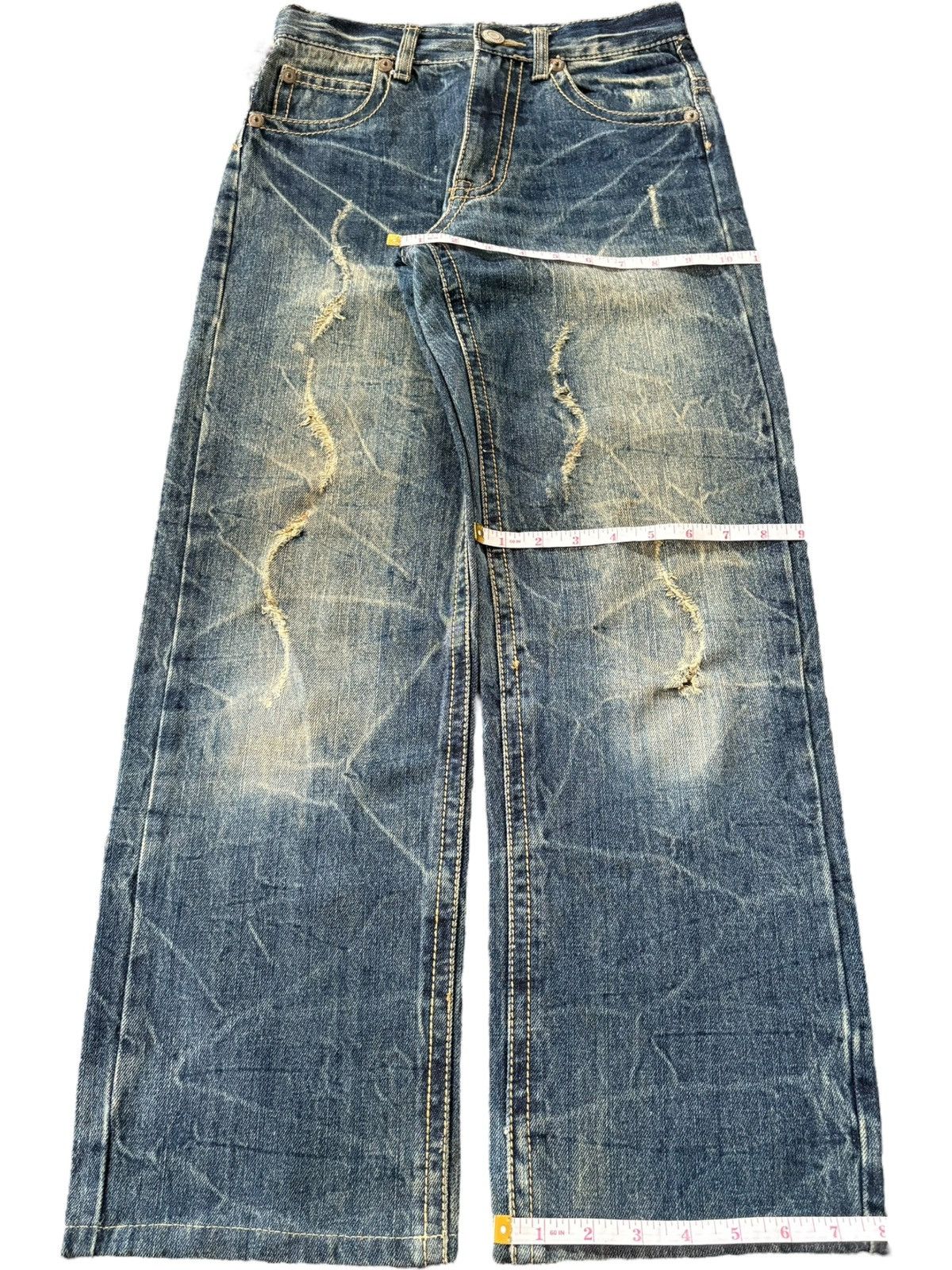 Edwin Vintage Japanese Brand Rusty Mud Wash Distress Loose Jeans Size 26" / US 2 / IT 38 - 9 Thumbnail