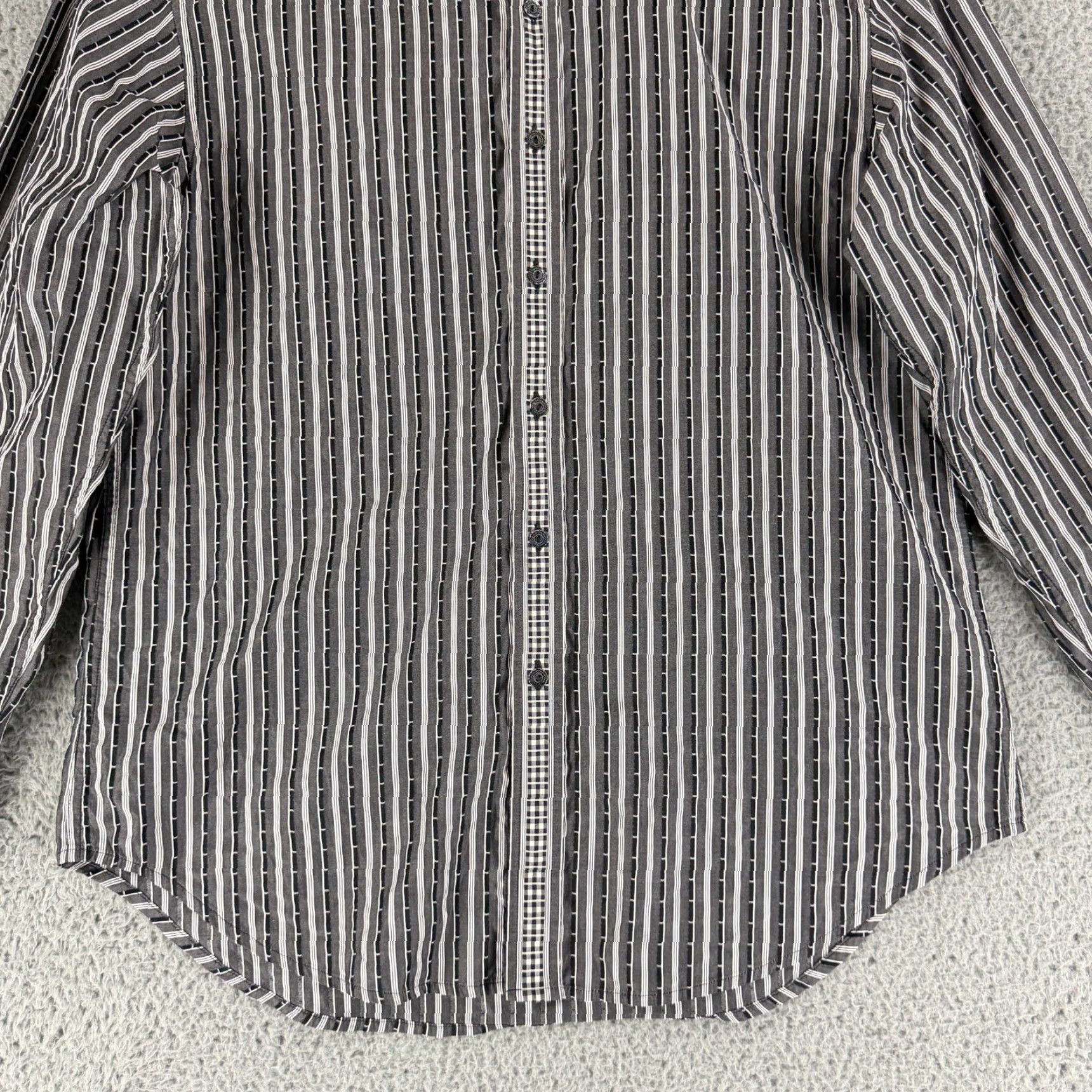 Robert Graham Robert Graham Button-Up Shirt Mens Large Black White Stripe Long Sleeve Cotton Size US L / EU 52-54 / 3 - 4 Thumbnail