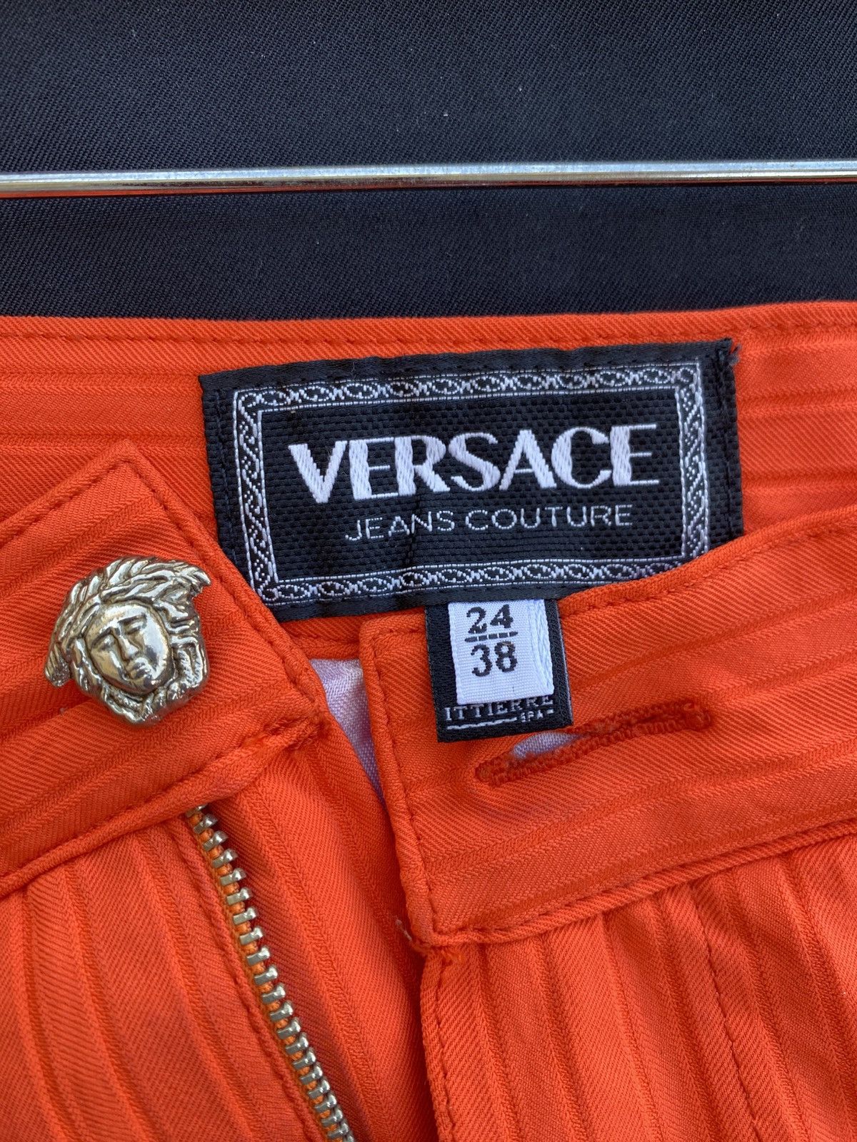 Versace Rare Vintage Versace Orange Mini Skirt Size 23" - 6 Thumbnail