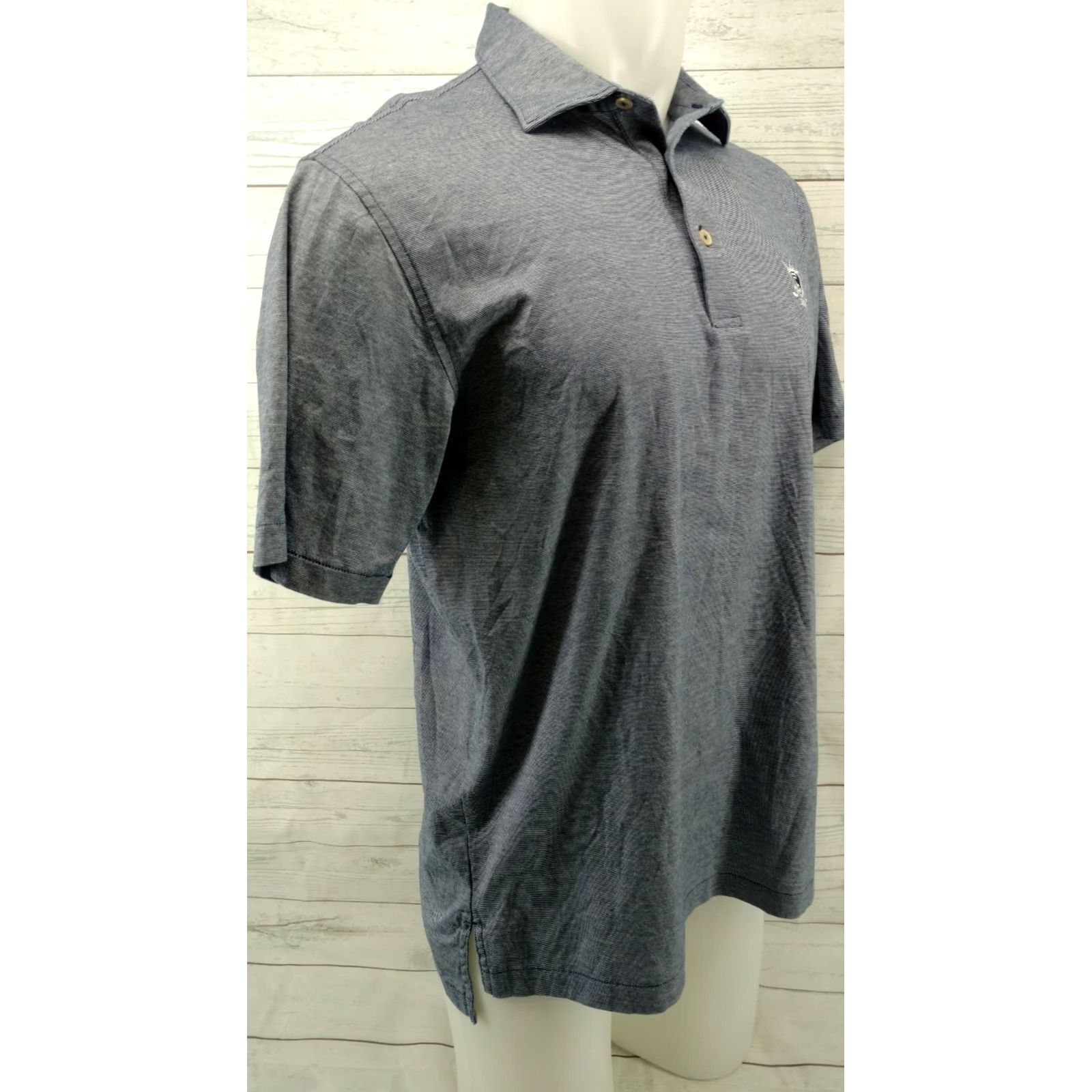 Peter Millar Peter Millar Crown Ease Cotton Striped Golf Polo Size Medium Blue Men's Shirt Polo Size US M / EU 48-50 / 2 - 4 Thumbnail