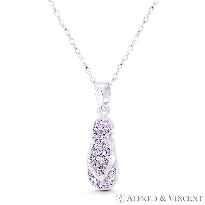 Other Beach Sandal Flip-Flop Slipper CZ Crystal Pendant Size ONE SIZE - 1 Preview
