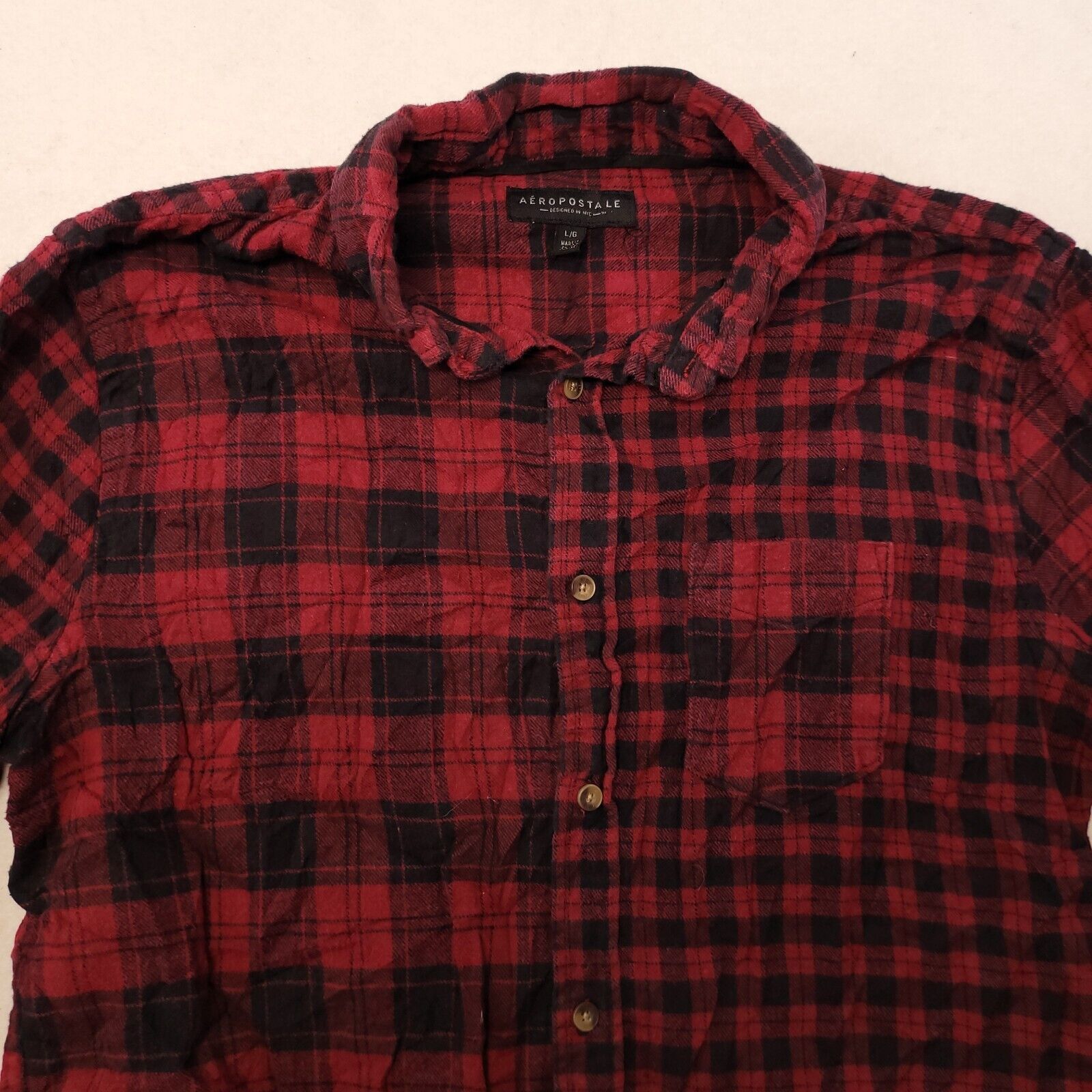 Aeropostale Aeropostale Tartan Flannel Shirt Mens Size Large L Red Black Size US L / EU 52-54 / 3 - 1 Thumbnail