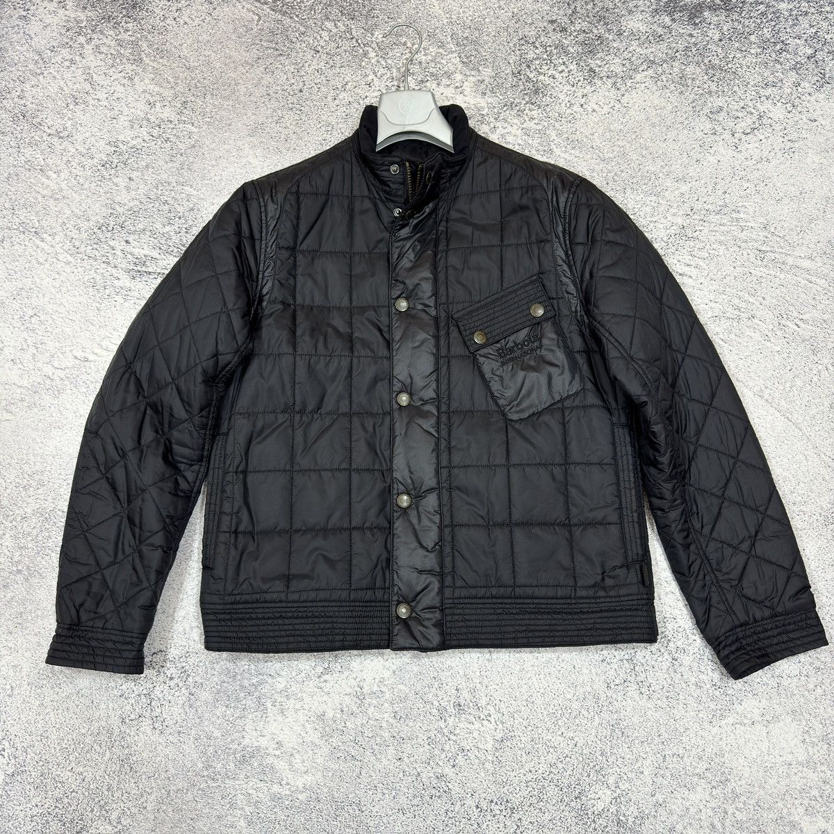 Barbour × Designer Barbour International Mens Black Quilted Jacket L size Size US L / EU 52-54 / 3 - 1 Thumbnail
