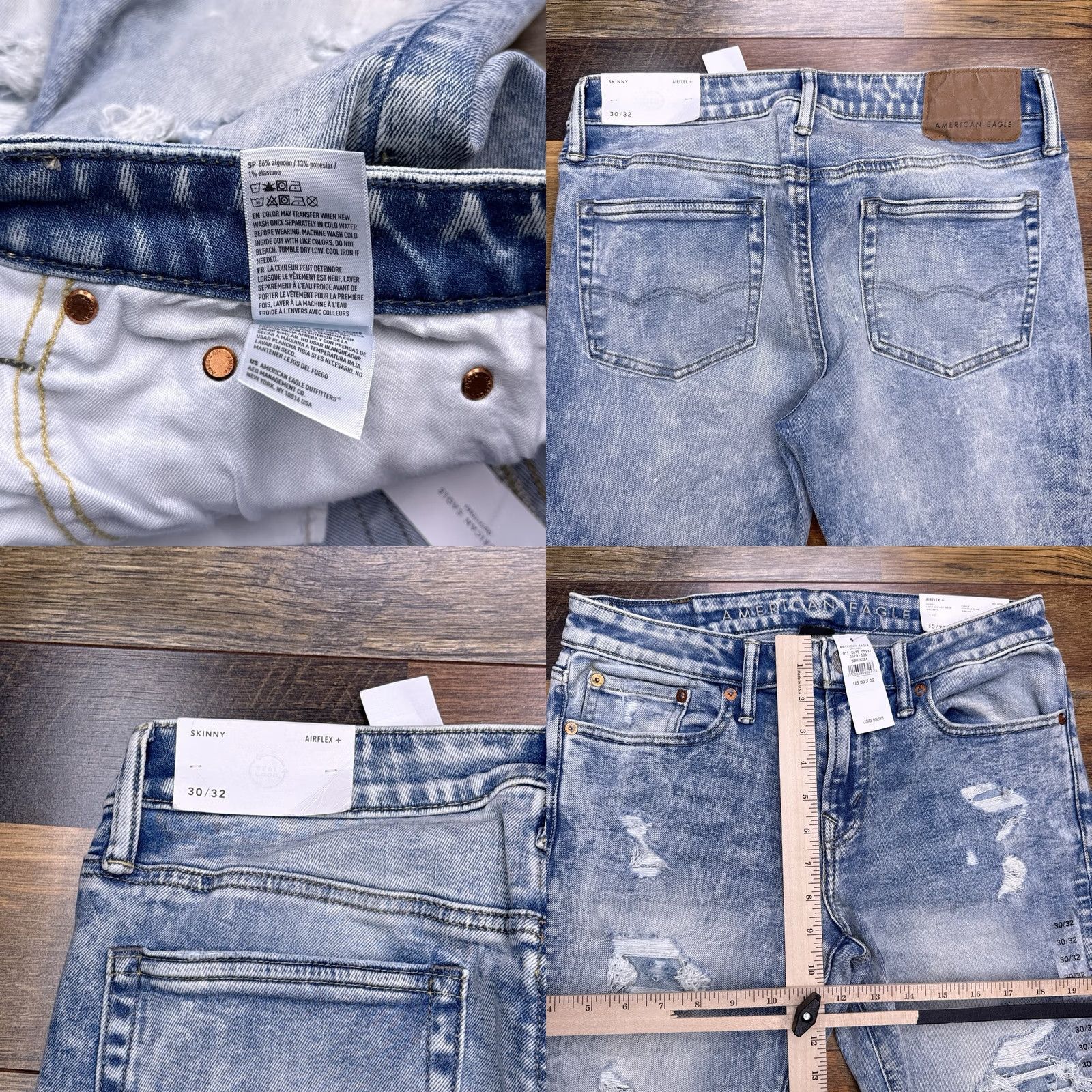 American Eagle Outfitters American Eagle Outfitters Jeans Slim Skinny 5-Pocket Denim Regular 30x32 Blue Distressed Stretch Belt Loops Logo Size US 30 / EU 46 - 8 Thumbnail