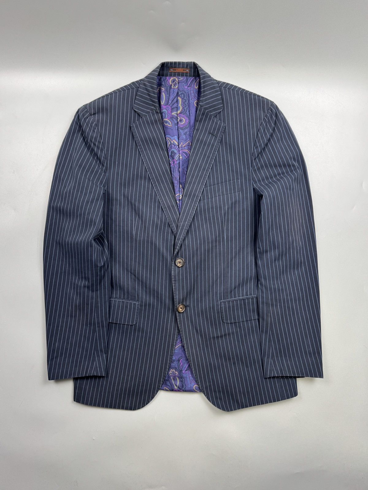 Etro Etro Two Button Striped Cotton Blazer (Y1252) Size 40R - 1 Thumbnail