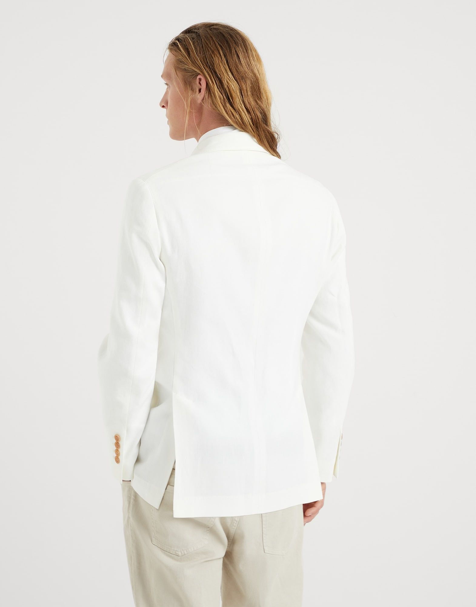 Brunello Cucinelli Jacket Linen in Open White Size US L / EU 52-54 / 3 - 2 Thumbnail