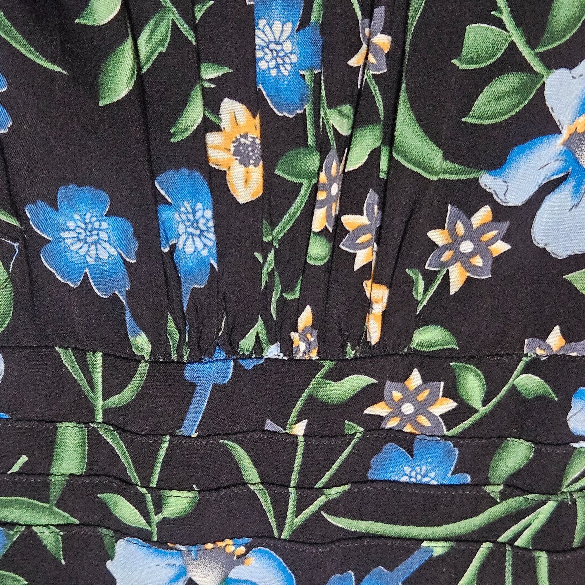 Other Modcloth Women's Floral Mini Dress Black Blue M Dark Academi Size M / US 6-8 / IT 42-44 - 5 Thumbnail