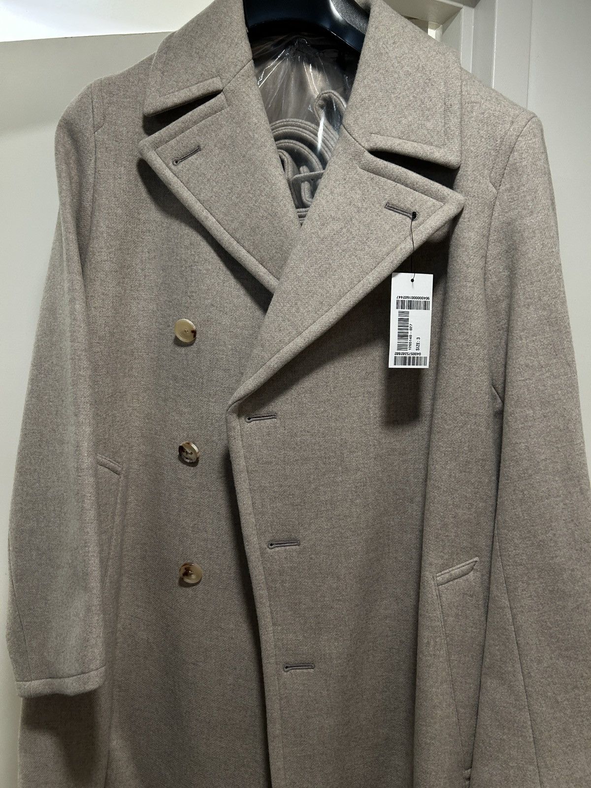 AURALEE LIGHT MELTON DOUBLEBREASTED COAT