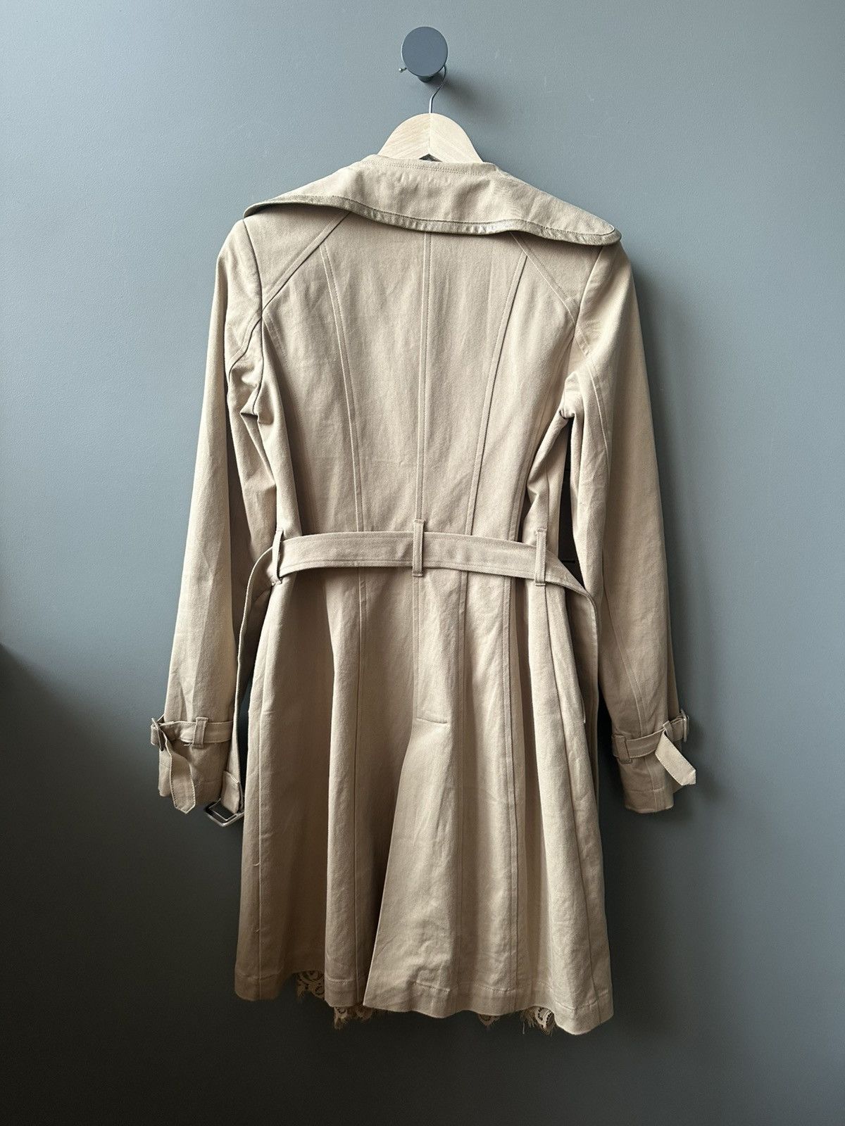 TWINSET Women's Twin Set Simona Barbieri Beige Lace Trench Size S Size S / US 4 / IT 40 - 9 Thumbnail