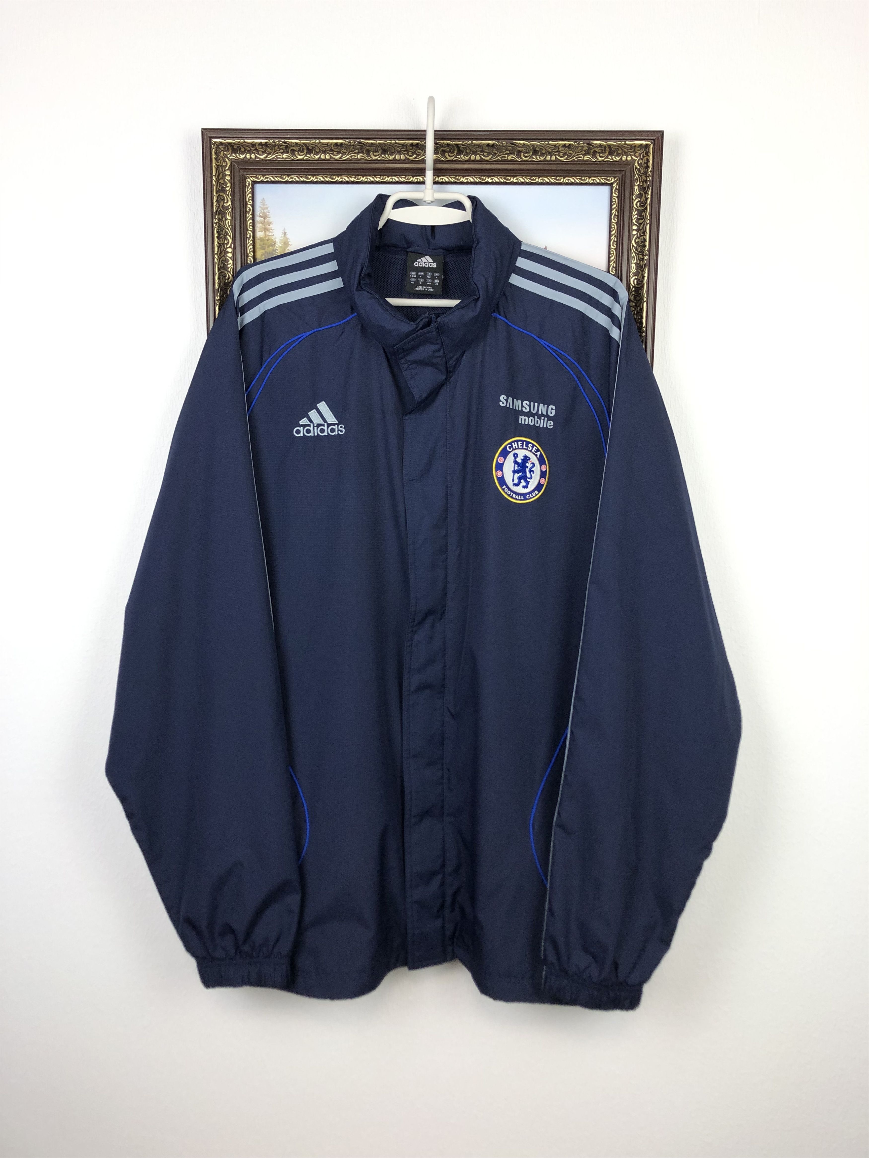 Adidas Vintage Adidas Chelsea Hooded Jacket Soccer Windbreaker Size US XL / EU 56 / 4 - 1 Thumbnail