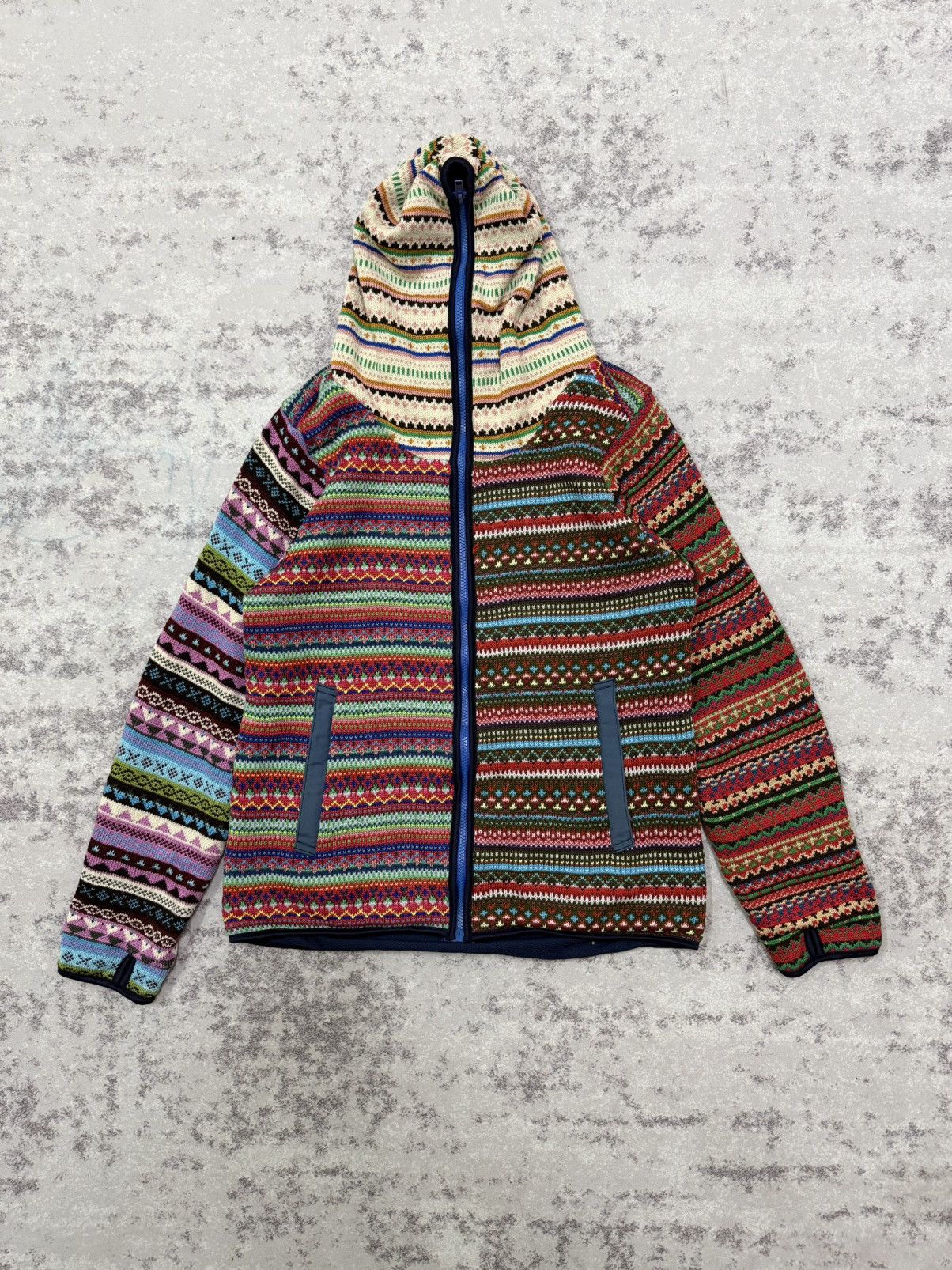 Native Unbranded Knit Native Colorblock Fullzipper Sweater Hoodie Size US S / EU 44-46 / 1 - 3 Thumbnail