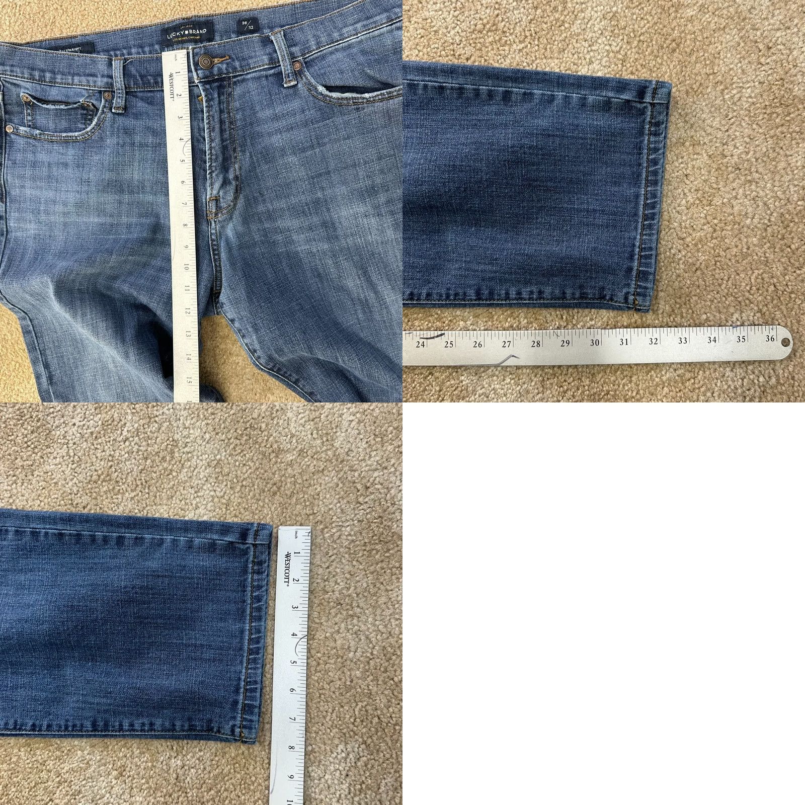 Lucky Brand Lucky Brand 221 Jeans Men's 38x32 Straight Denim Blue 5-Pocket Regular Stretch Size US 38 / EU 54 - 9 Thumbnail