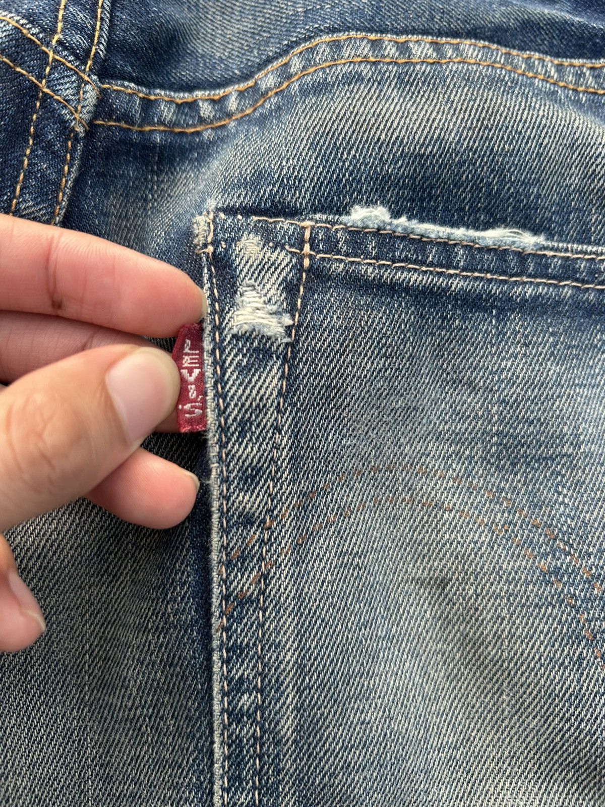 Kapital Thrashed Vintage Levis Big E Selvedge Distressed Denim jeans Size US 32 / EU 48 - 7 Thumbnail