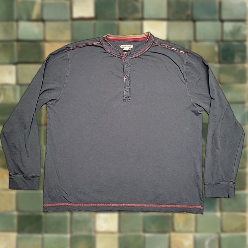 Carbon2Cobalt VINTAGE Carbon2Cobalt Shirt Mens XL Gray Henley Long Sleeve 100% Cotton Casual Size US XL / EU 56 / 4 - 1 Thumbnail