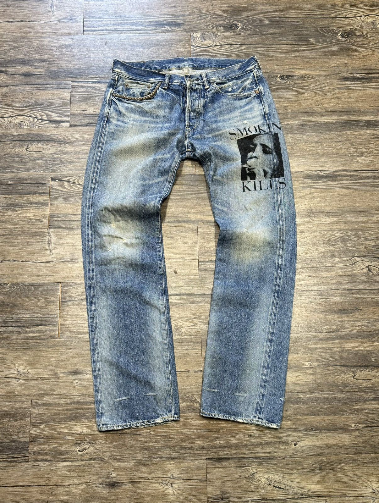 HYSTERIC GLAMOUR SMOKIN KILLS デニム W34 HG Hysteric Glamour Hysteric Glamour “Smokin Kills” Denim | Grailed
