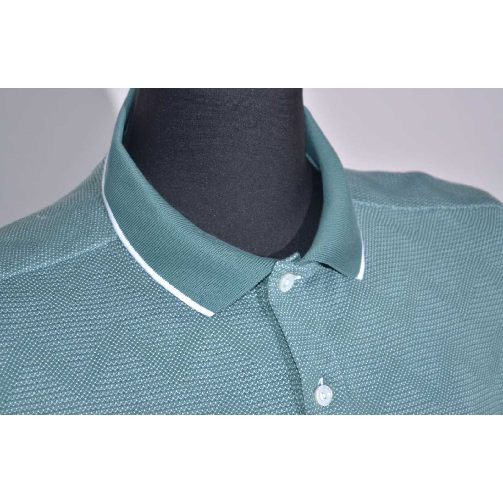 Eton Eton Polo Shirt Men Slim Fit Pique Cotton Short Sleeve Mint Green XL Polo Shirt Mens Green Slim Fit Casual Shirt Size US XL / EU 56 / 4 - 4 Thumbnail