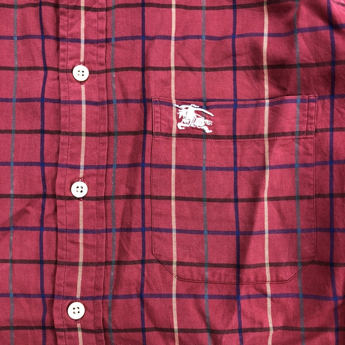 Burberry × Burberry Prorsum × Vintage 🇺🇸 1990s Burberrys Nova Check Iconic Designer Red Longs Shirt Size US M / EU 48-50 / 2 - 6 Thumbnail