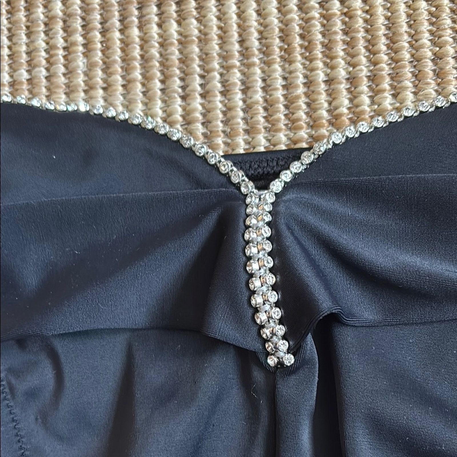 La Perla La Perla Black Bikini Bottom Rhinestone Diamonds Size XS Size ONE SIZE - 2 Thumbnail