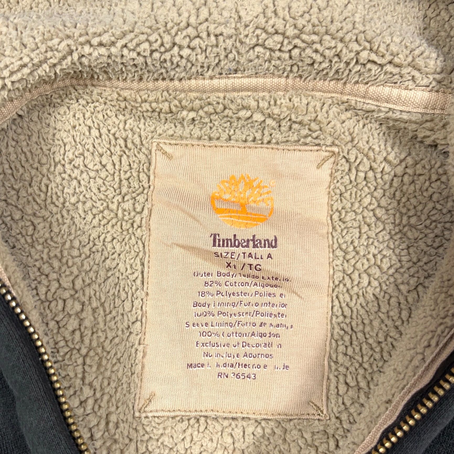 Timberland VINTAGE Timberland Hoodie Men XL Black Full Zip Sherpa Lined Jacket Sun Faded Size US XL / EU 56 / 4 - 4 Thumbnail