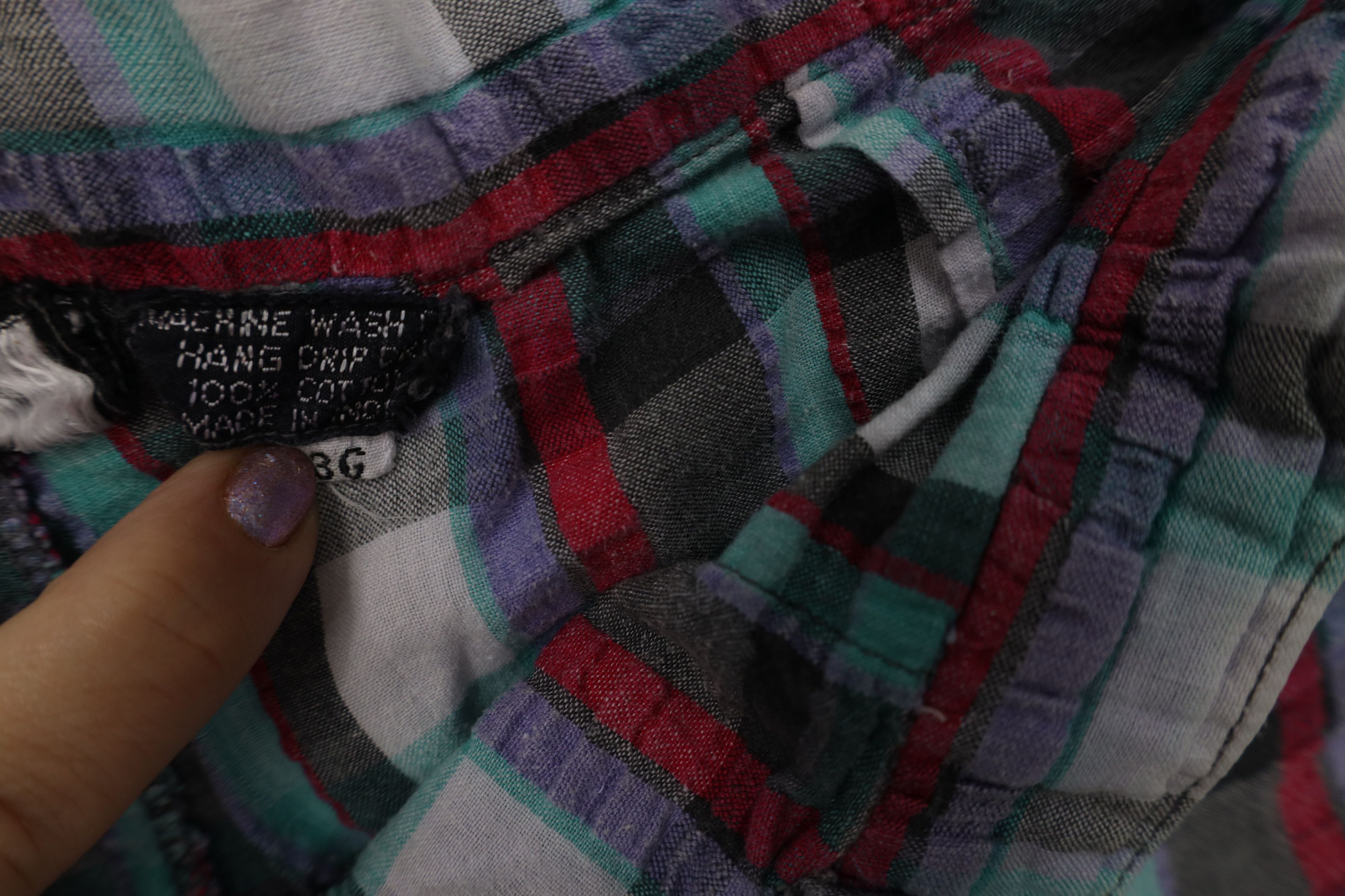 Vintage Vintage 90s IOU Madras Plaid Seersucker Chino Shorts Cotton Size US 30 / EU 46 - 7 Thumbnail