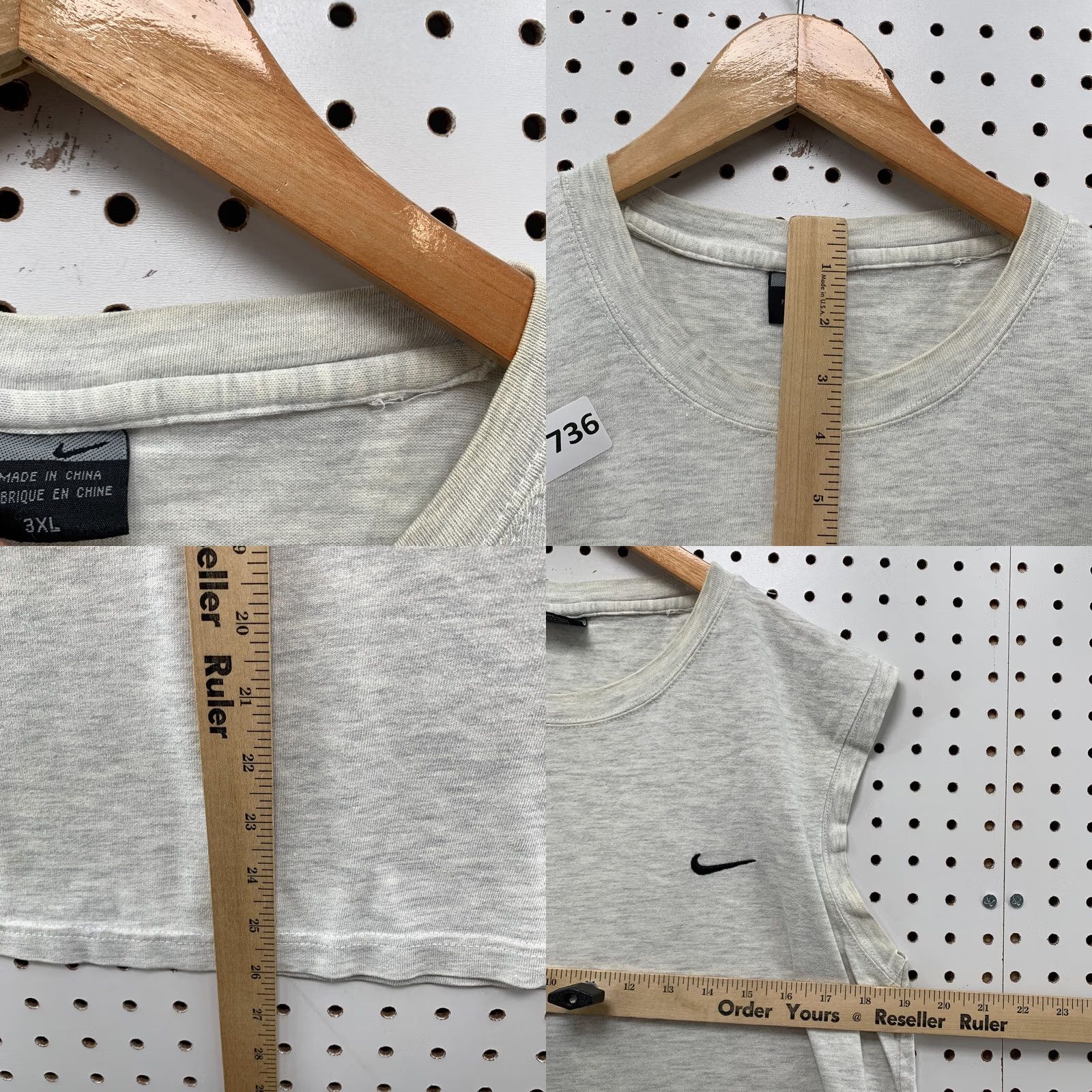 Nike VINTAGE Nike Shirt Gray Black Embroidered Swoosh Womens Large Size L / US 10 / IT 46 - 8 Thumbnail
