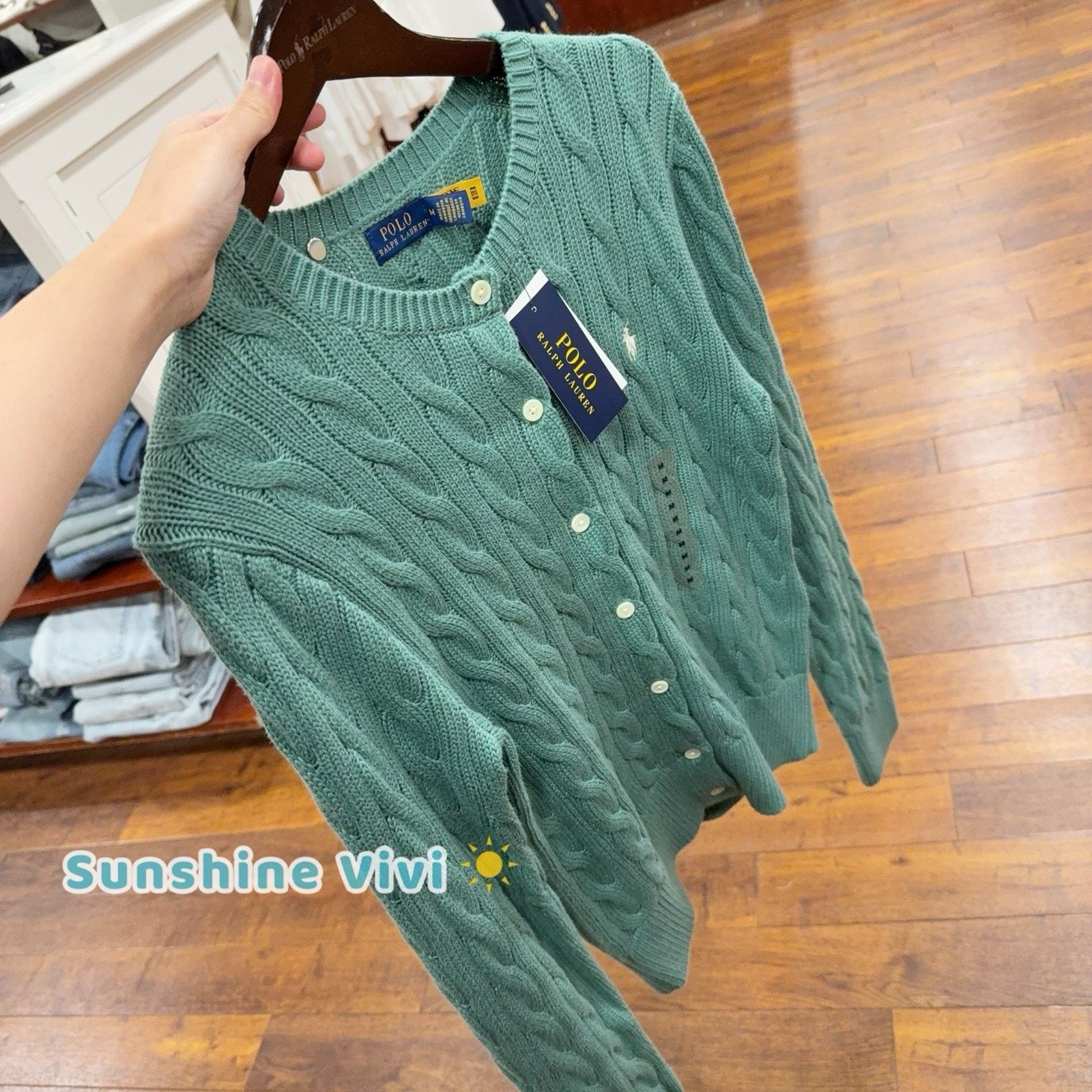 Ralph Lauren NEW Ralph Lauren Polo Women Cotton Cardigan Sweater Green M Size M / US 6-8 / IT 42-44 - 2 Thumbnail