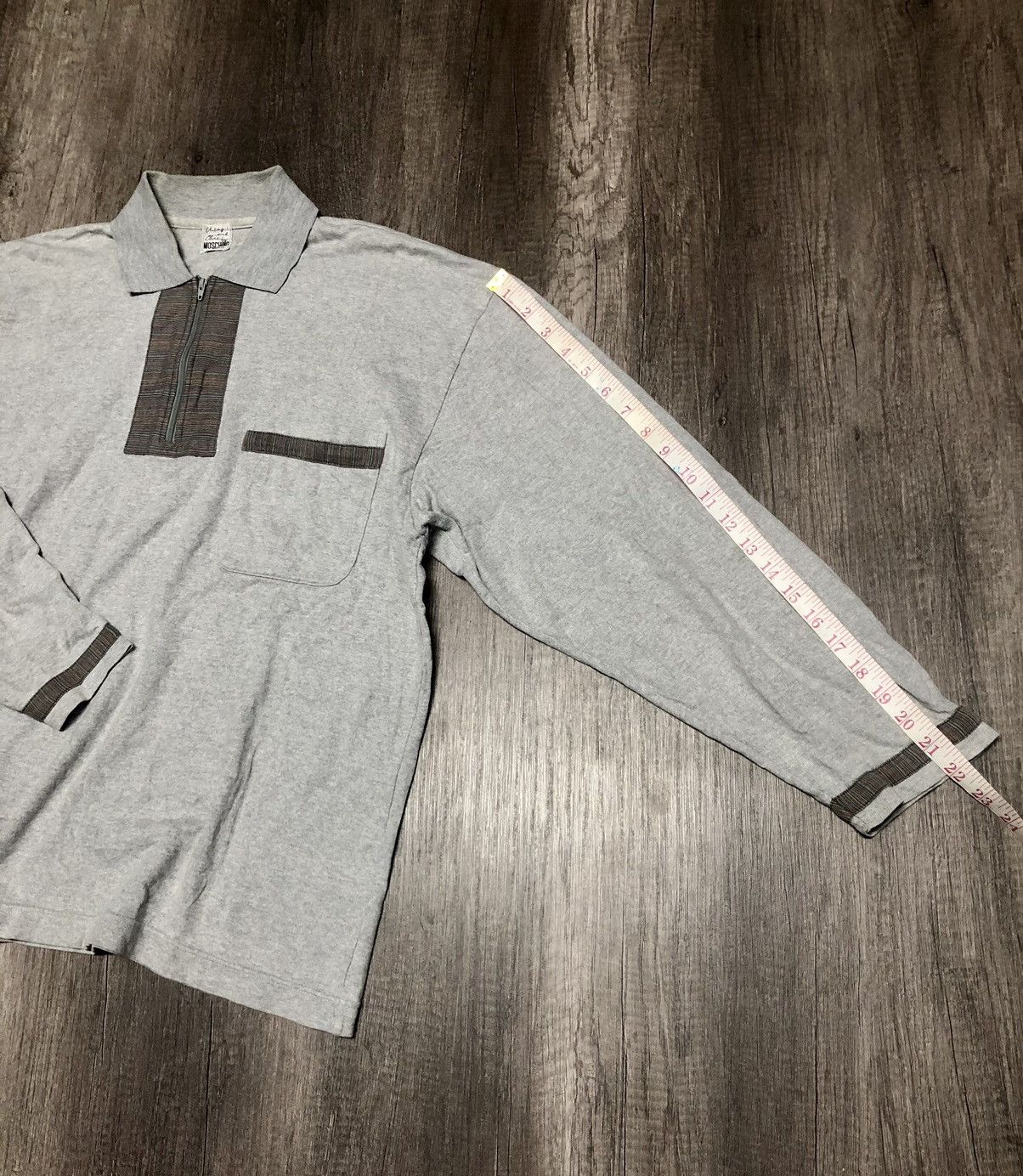 Designer × Moschino × Vintage Vintage Moschino Underwear Long Sleeve Polo Shirt Size US L / EU 52-54 / 3 - 15 Thumbnail