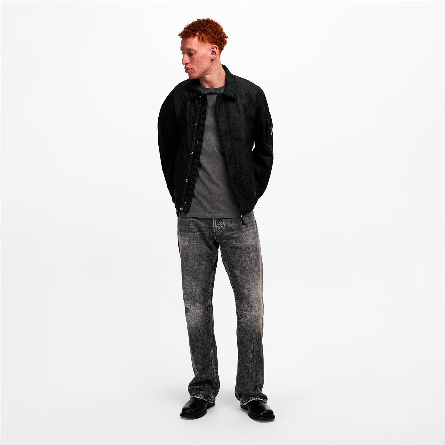 C.P. Company o1g2r1mq0426 Feltro Bi Film Jacket in Black Size US L / EU 52-54 / 3 - 5 Thumbnail