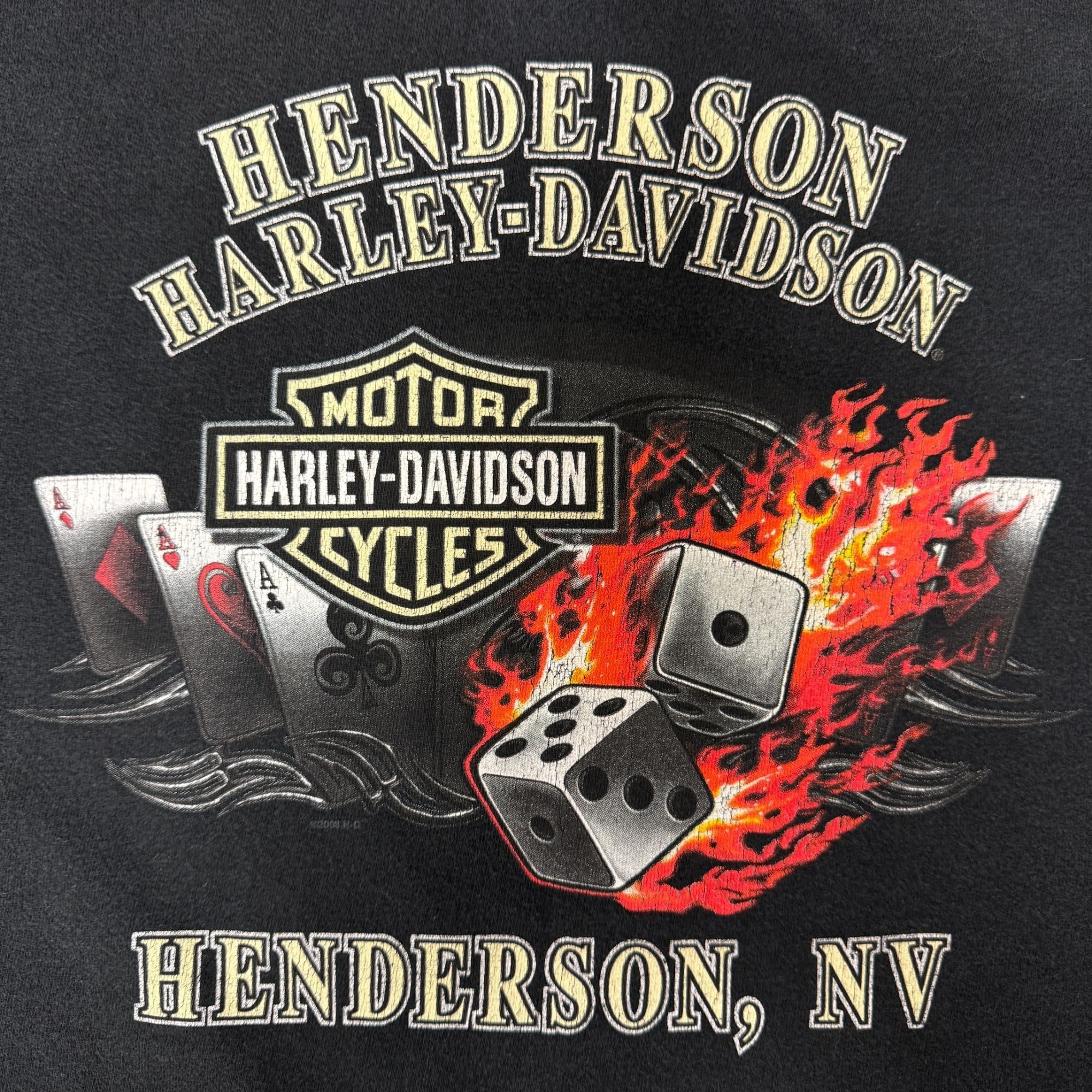 Harley Davidson FLAMING DICE Motorcycle Biker CASINO GAMBLER T Shirt Size US L / EU 52-54 / 3 - 1 Thumbnail