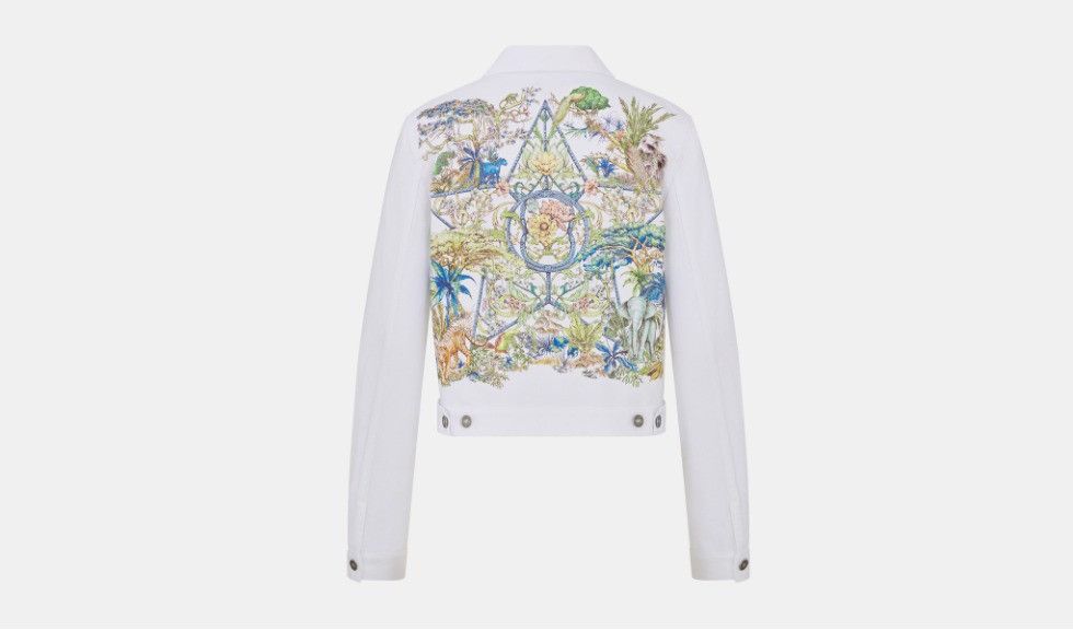 Dior o1w1db10125 Denim Jacket in White Blue Size M / US 6-8 / IT 42-44 - 2 Thumbnail
