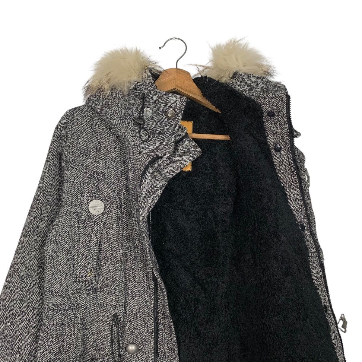 Japanese Brand Sly Military Herringbone Hooded Long Jacket Size US S / EU 44-46 / 1 - 11 Thumbnail