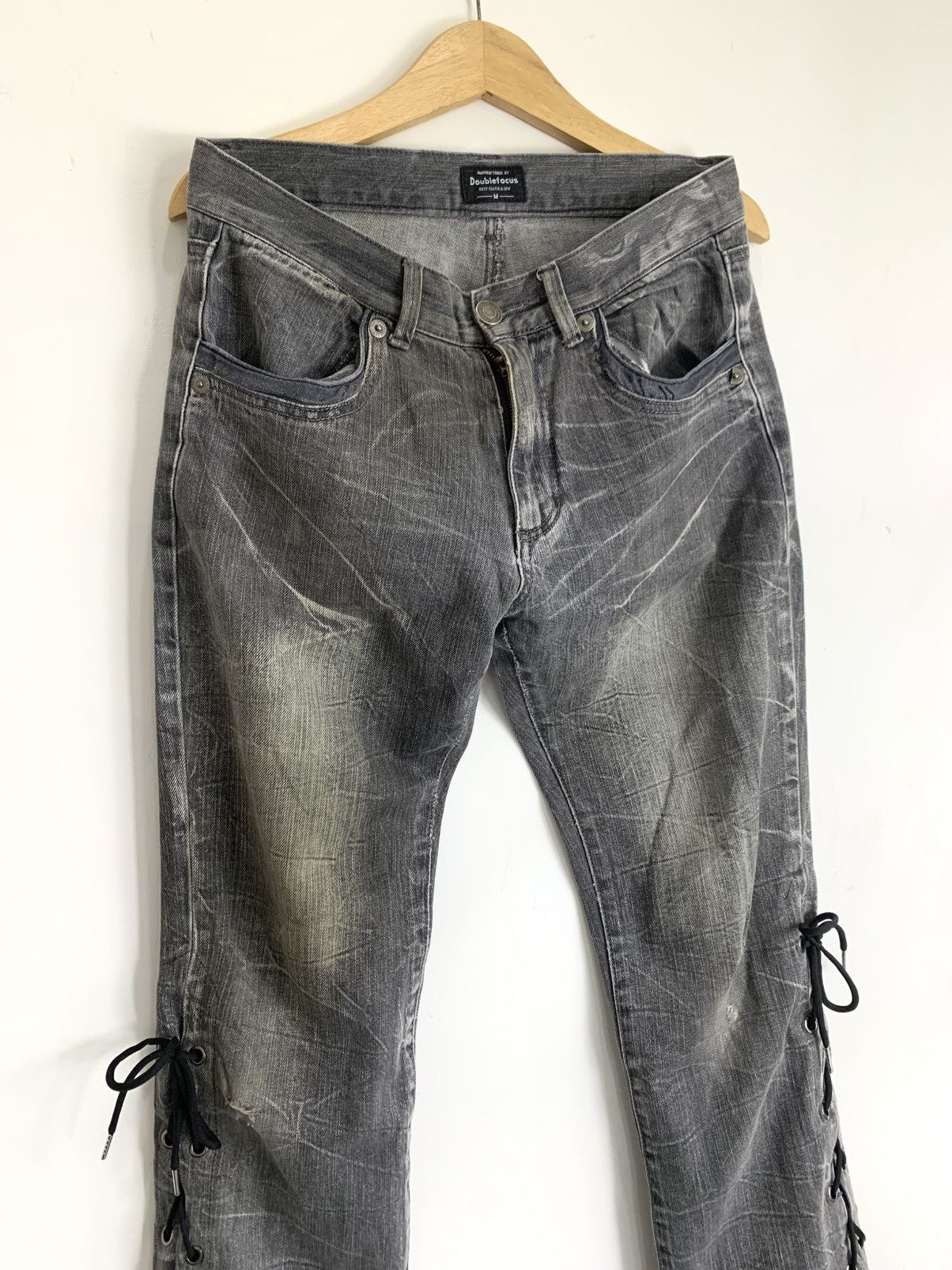 Japanese Brand Lace up Flared double focus wash japanese brand Size US 32 / EU 48 - 3 Thumbnail