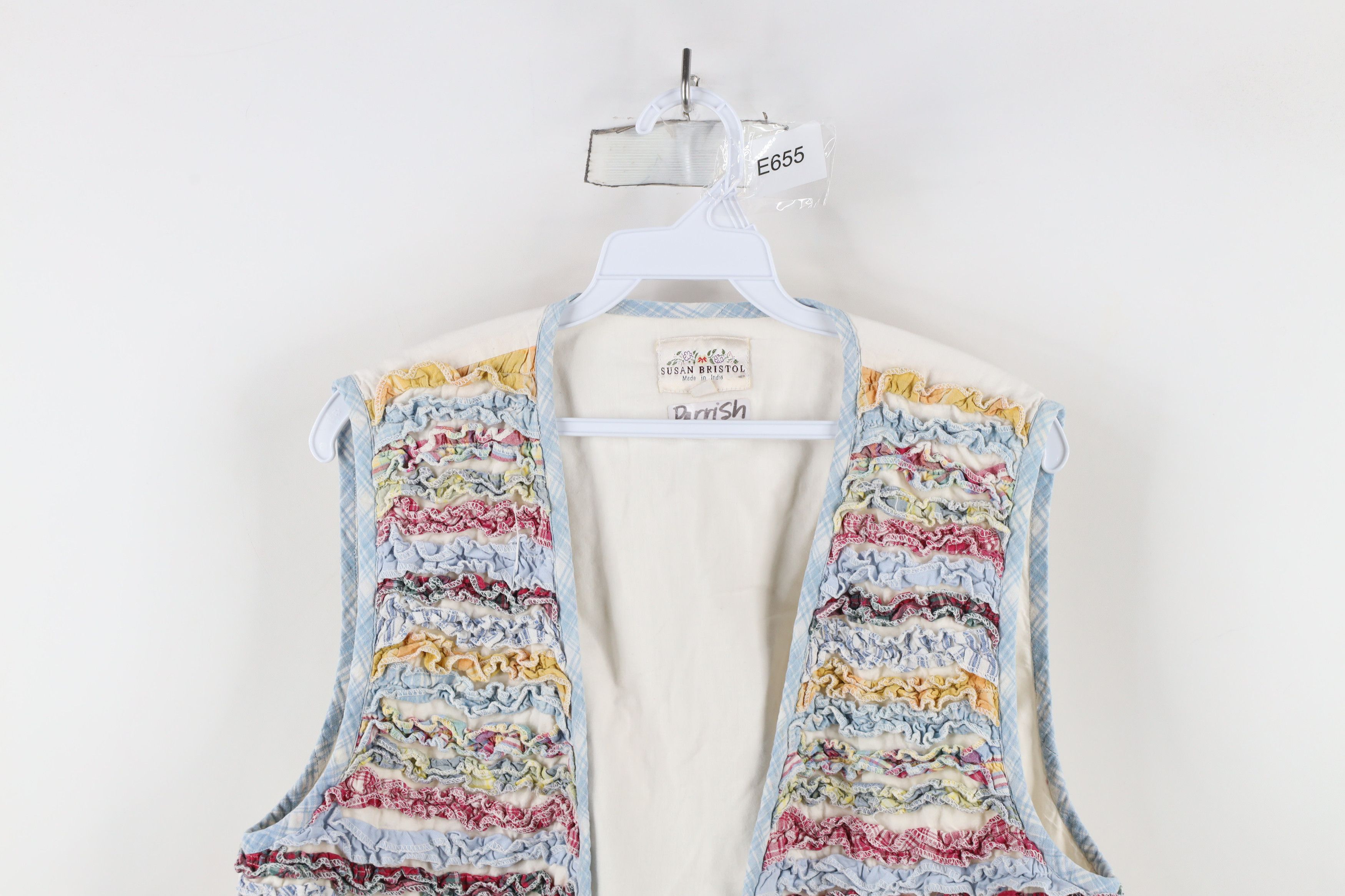 Vintage Vintage 90s Streetwear Ruffled Quilt Open Front Vest Jacket Size XL / US 12-14 / IT 48-50 - 2 Thumbnail