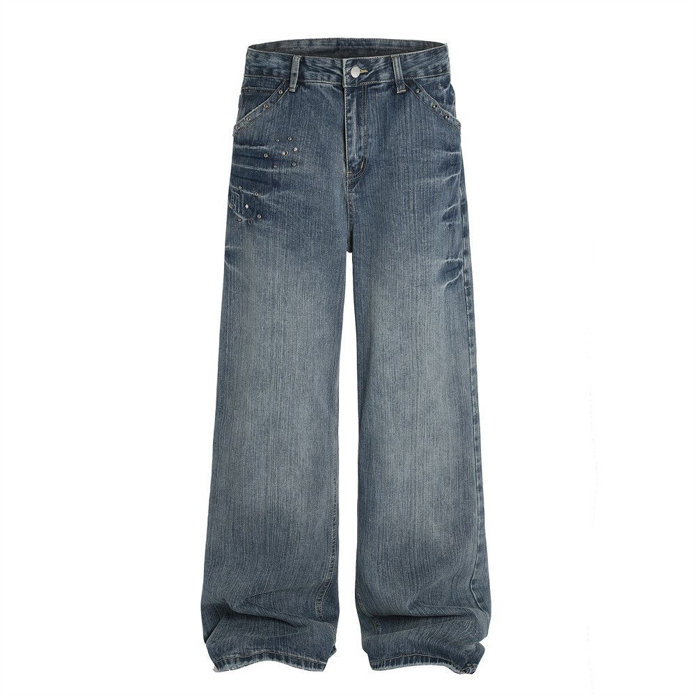 Japanese Brand × Jean American street style loose rivet straight jeans Size US 32 / EU 48 - 1 Thumbnail