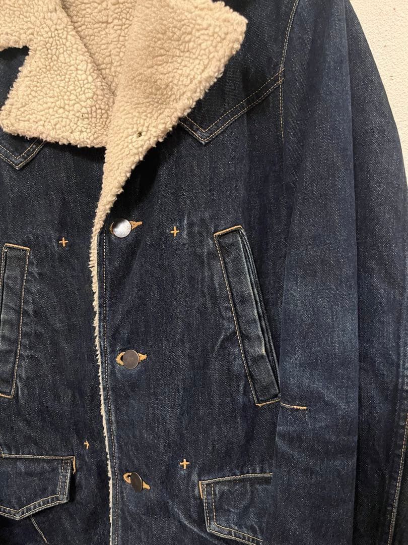 Number (N)ine AW07 "Love God Murder" Fleece Denim Ranch Jacket Size US S / EU 44-46 / 1 - 5 Thumbnail