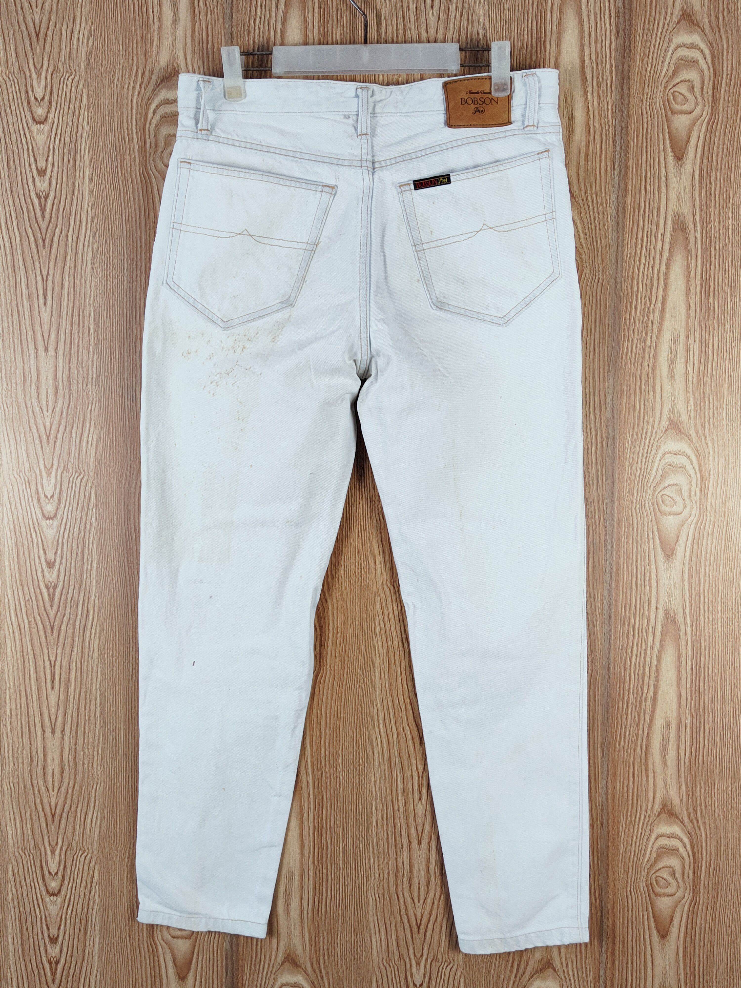 Japanese Brand Bobson Pro White vintage Distressed Ripped Jeans #W543 Size US 33 - 7 Thumbnail