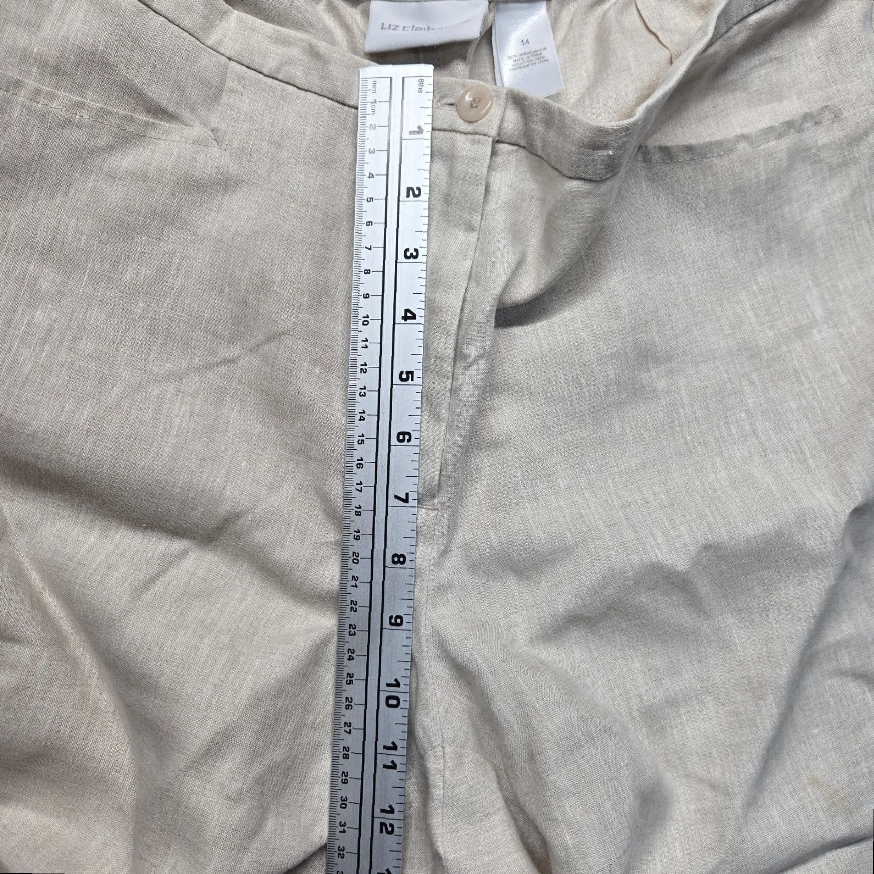 Liz Claiborne Liz Claiborne Audra Beige Khaki Cropped Trousers Capri Pants Adult Women's 14 Size 36" / US 14 / IT 50 - 4 Thumbnail