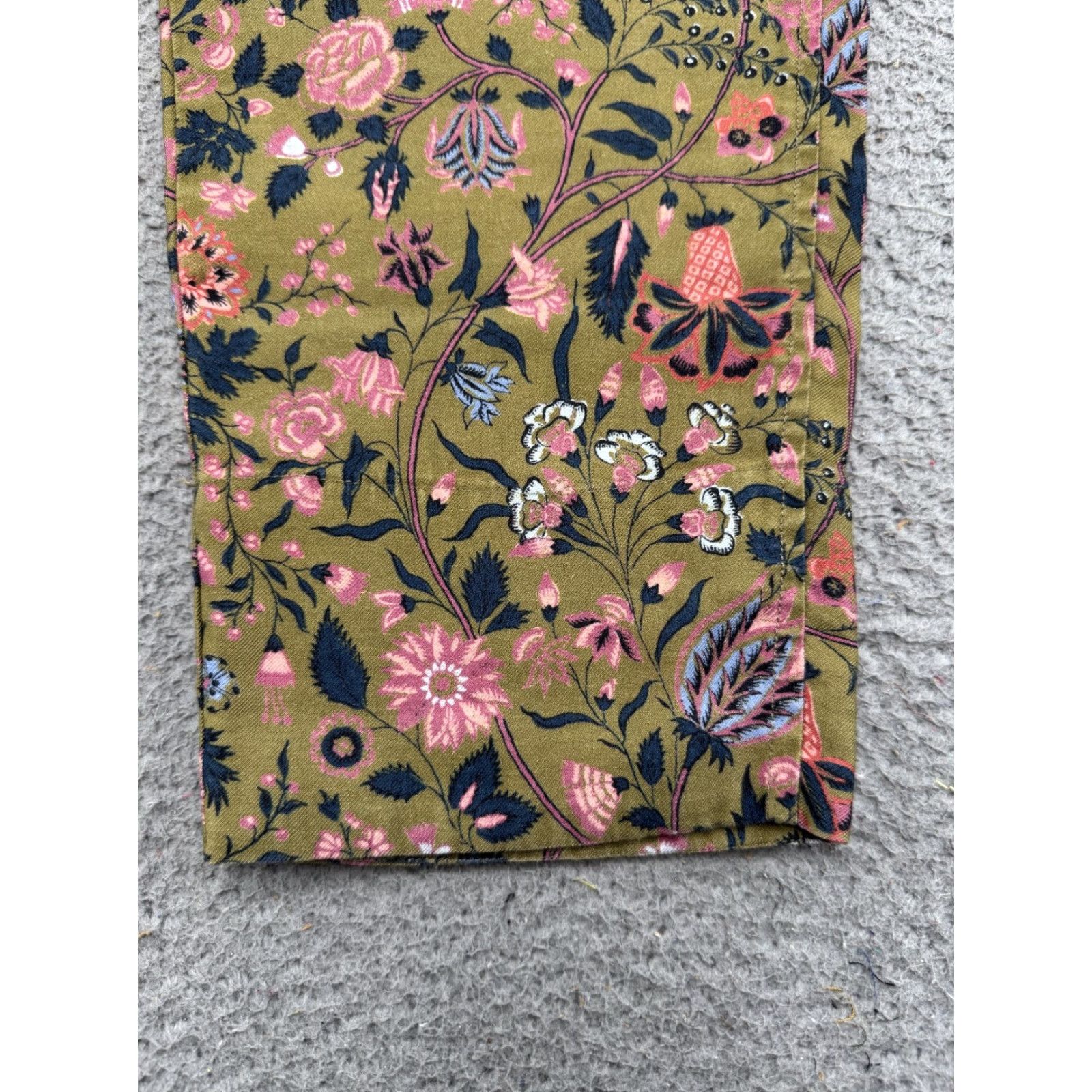 Vintage Sundance Pants Women's Floral Boho Wide Leg Pockets Size PM Petite Read Size 32" / US 10 / IT 46 - 2 Thumbnail