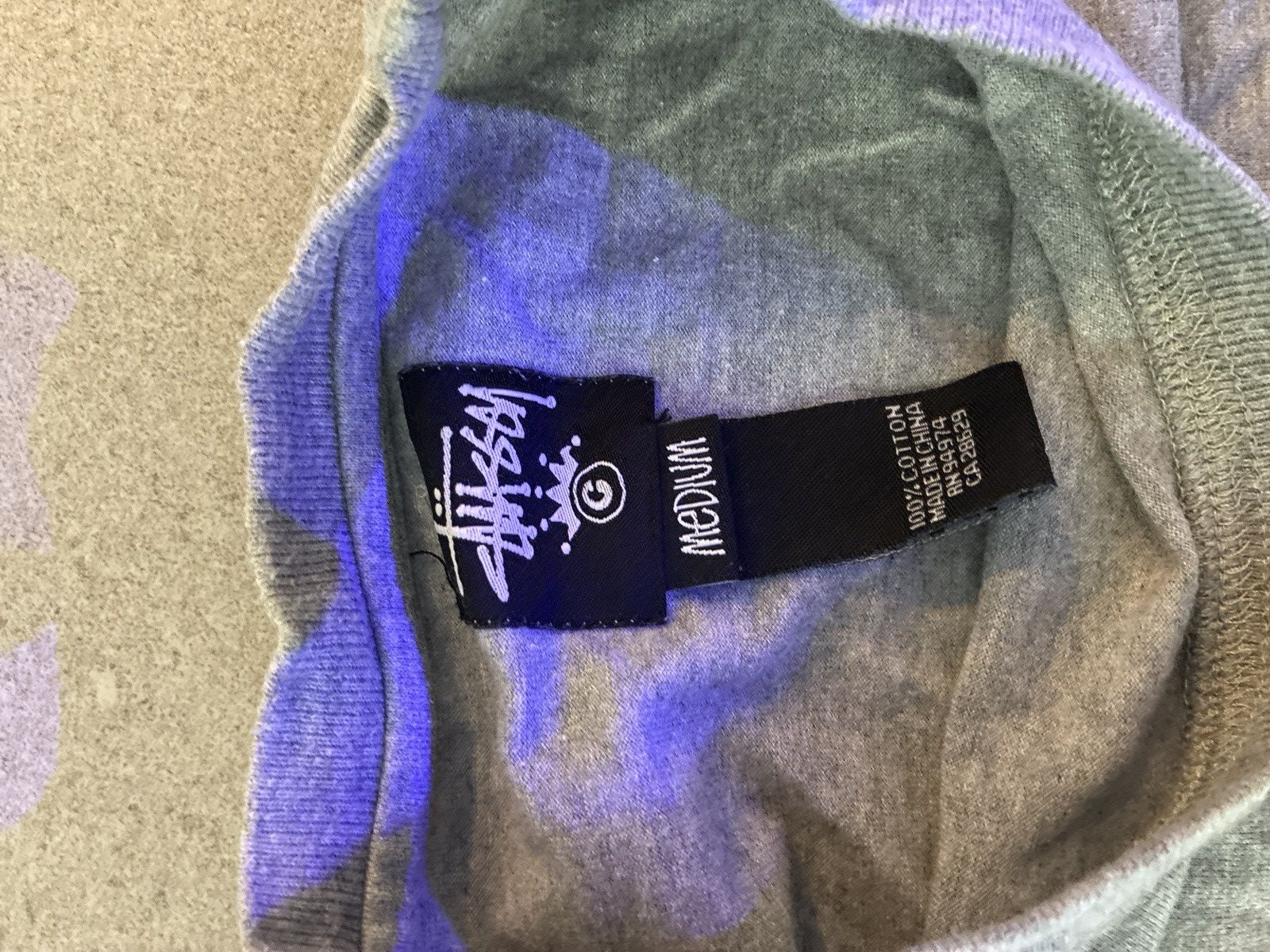 Stussy Stüssy Grey All-Over Print Pocket Tee – Size M Size US M / EU 48-50 / 2 - 4 Thumbnail