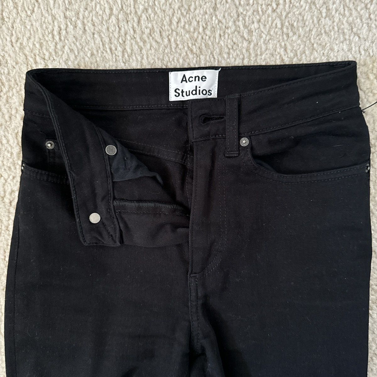 Acne Studios Acne Studios Pin skinny jeans in black Size 23/32 Size 23" - 2 Thumbnail