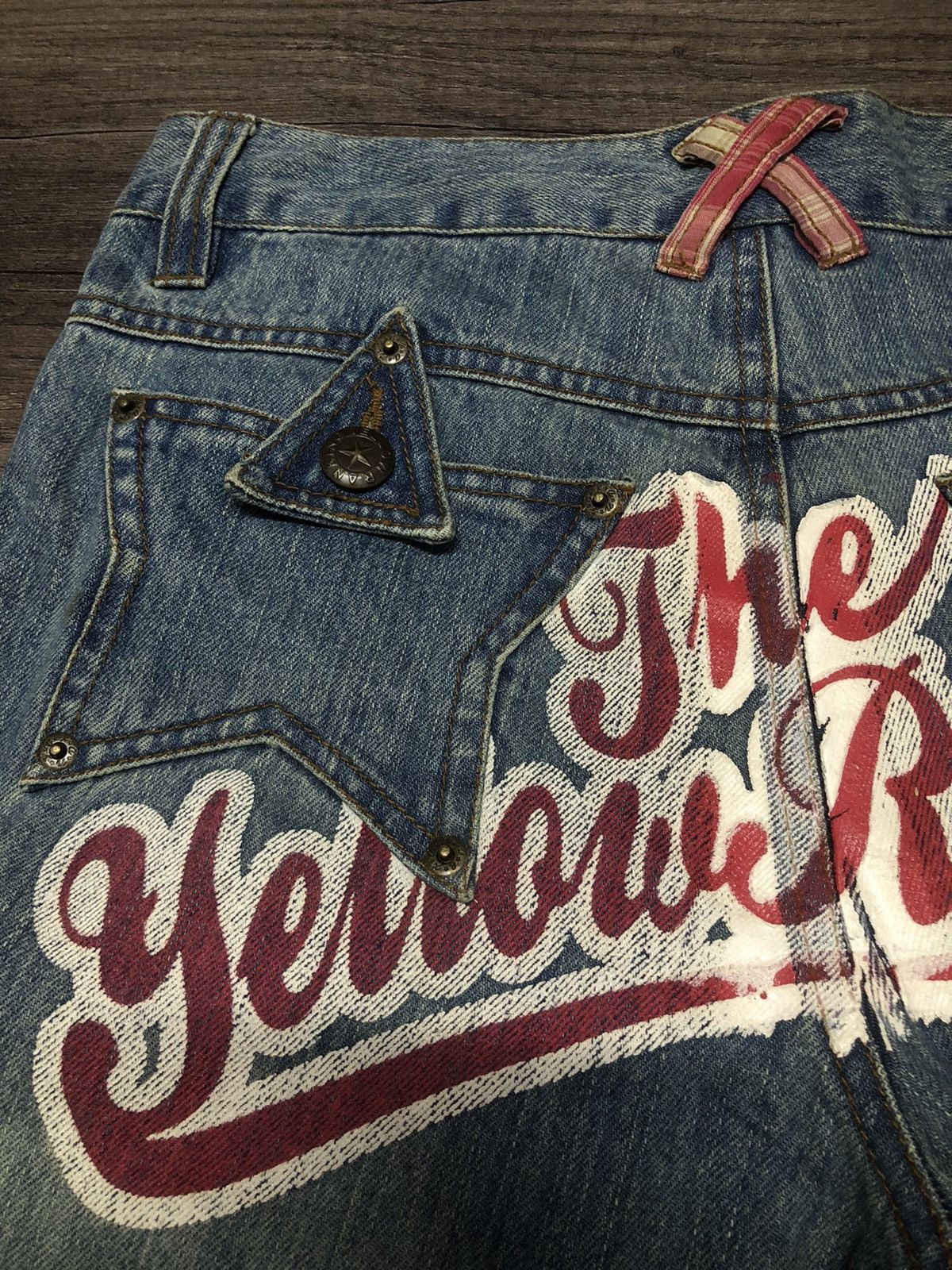 Designer × Hysteric Glamour × Japanese Brand Yellow Ranking Patches Jeans Like Hysteric Glamour Design Size US 31 - 16 Thumbnail