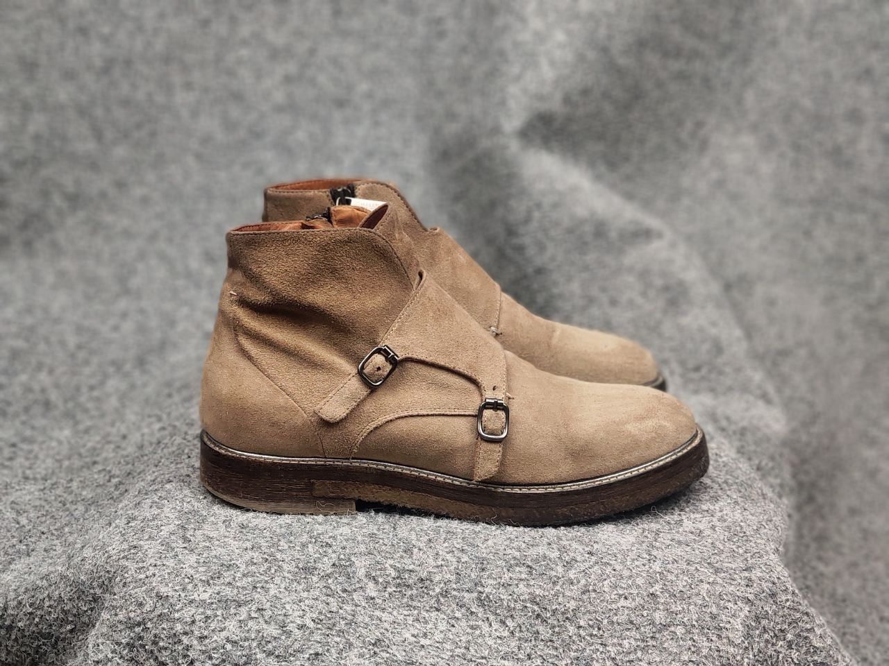 Other Camerlengo Italy Design Suede Brown Classic Buckle Boots Size US 6 / EU 39 - 9 Thumbnail