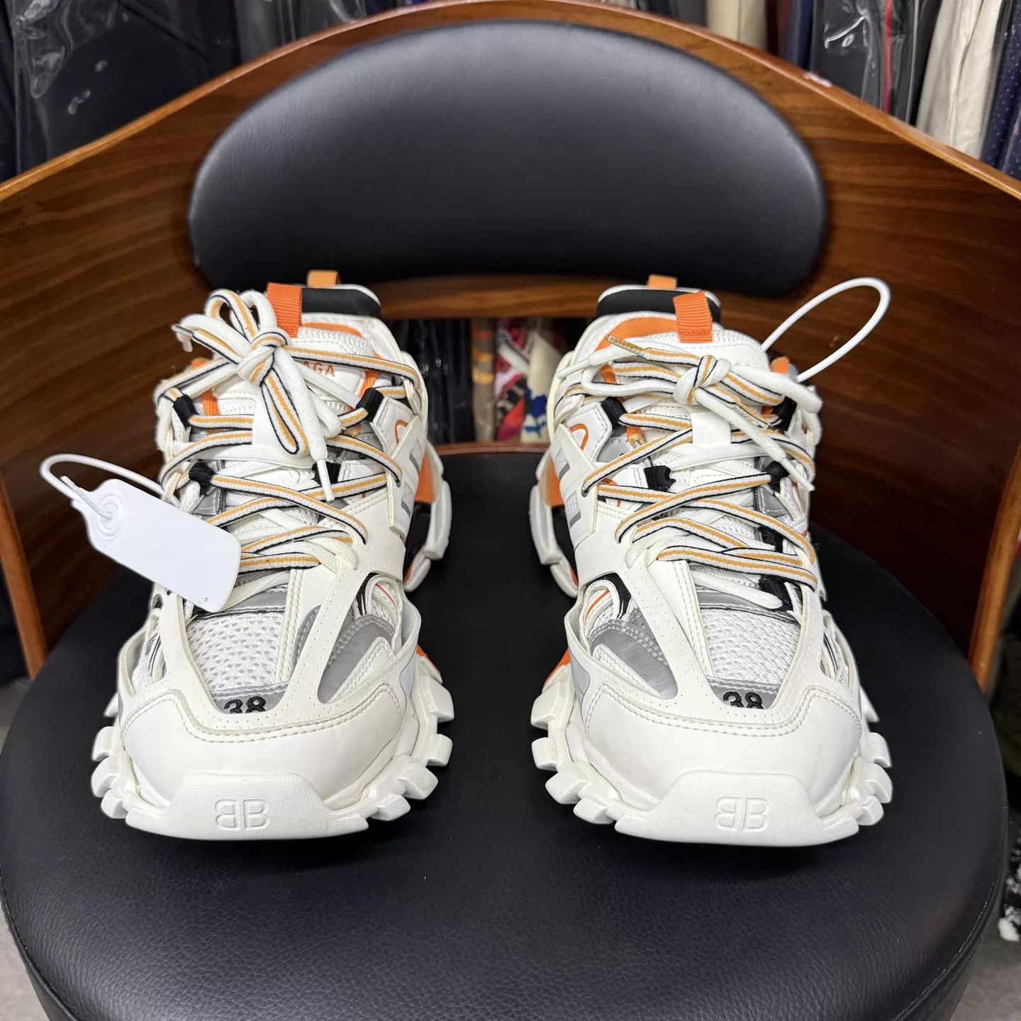 Balenciaga Balenciaga Track White Orange 38 98 New OG Box Size US 7.5 / IT 37.5 - 2 Thumbnail